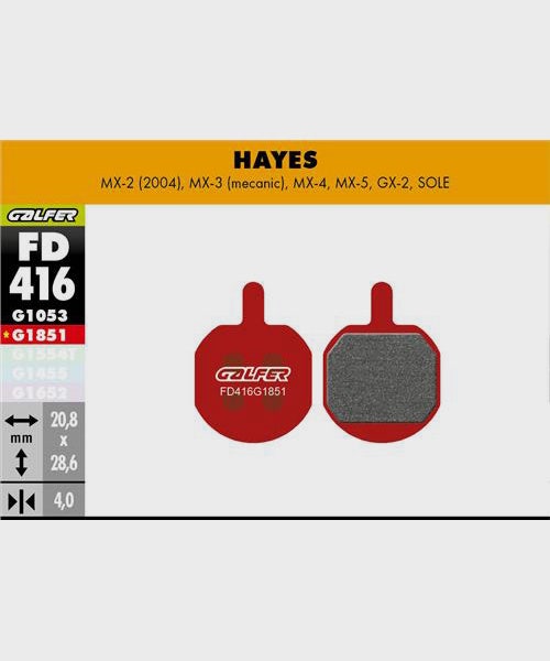 Galfer Advanced Disc Brake Pads Hayes - MX2 / MX3 / GX2