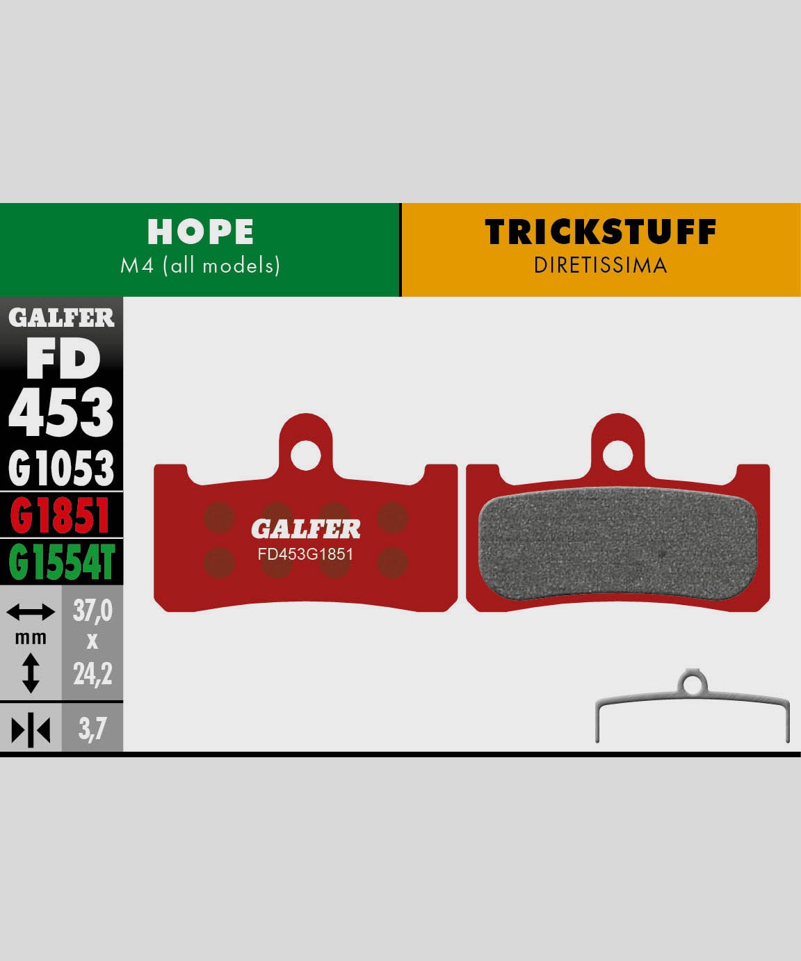 Galfer Advanced Disc Brake Pads Hope - M4 | Trickstuff - Diretissima