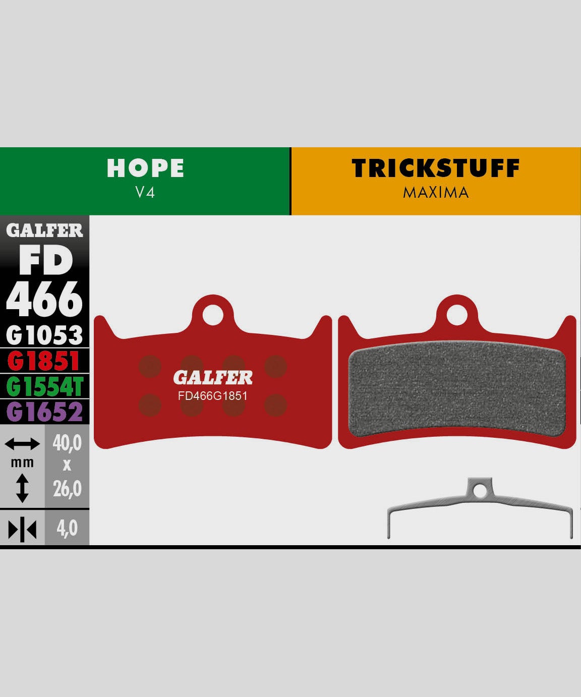 Galfer Advanced Disc Brake Pads Hope - V4 | Trickstuff - Maxima