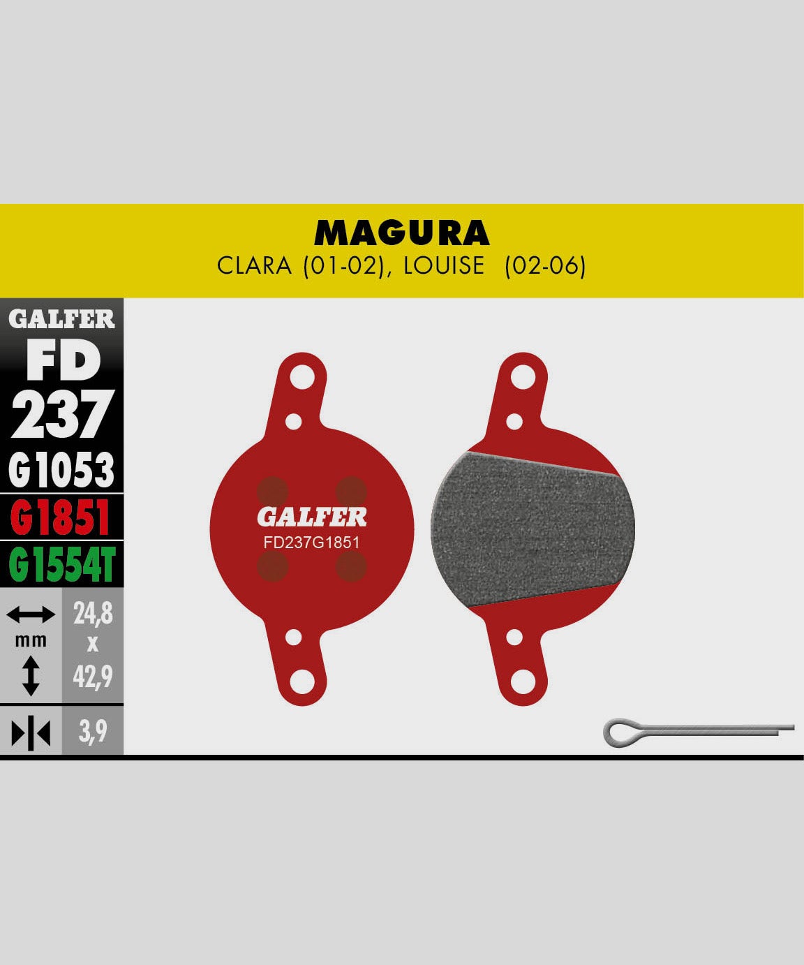 Galfer Advanced Disc Brake Pads Magura - Clara (01-02) / Louise (02-06)