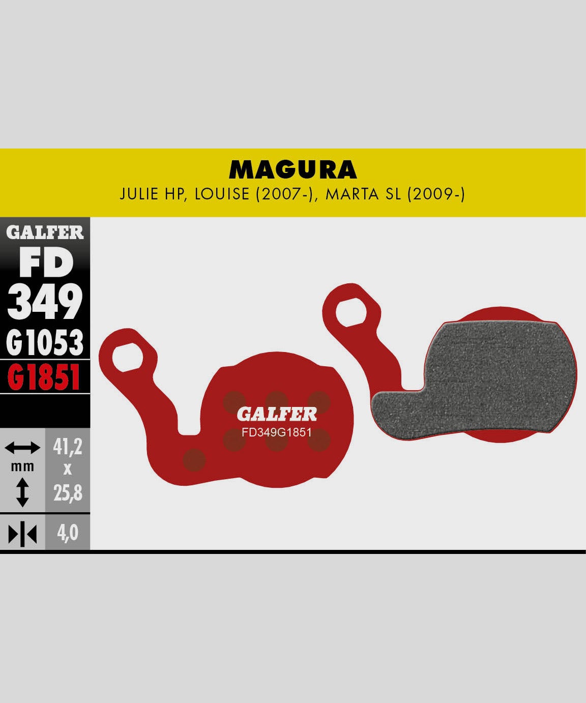 Galfer Advanced Disc Brake Pads Magura - Julie HP / Louise