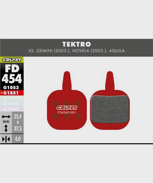 Galfer Advanced Disc Brake Pads Tektro - Gemini / Novela / Aquila