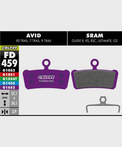 Galfer E-Bike Disc Brake Pads Avid - XO Trail | SRAM - Guide R / RS / RSC / G2