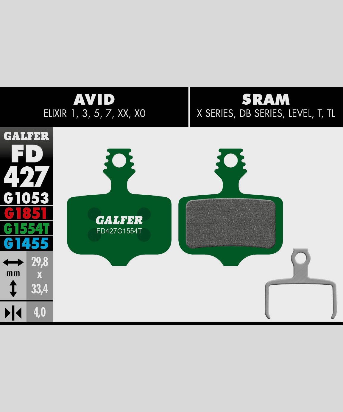 Galfer Pro Disc Brake Pads Avid - Elixir | SRAM - XX