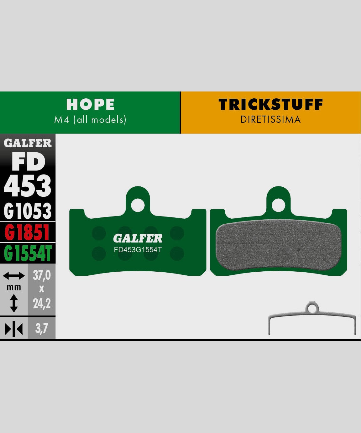 Galfer Pro Disc Brake Pads Hope - M4 | Trickstuff - Diretissima