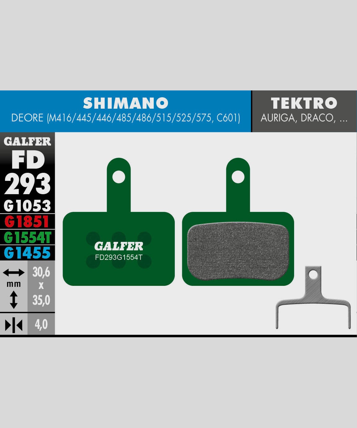 Galfer Pro Disc Brake Pads Shimano - Deore | Tektro - Auriga / Draco / Orion