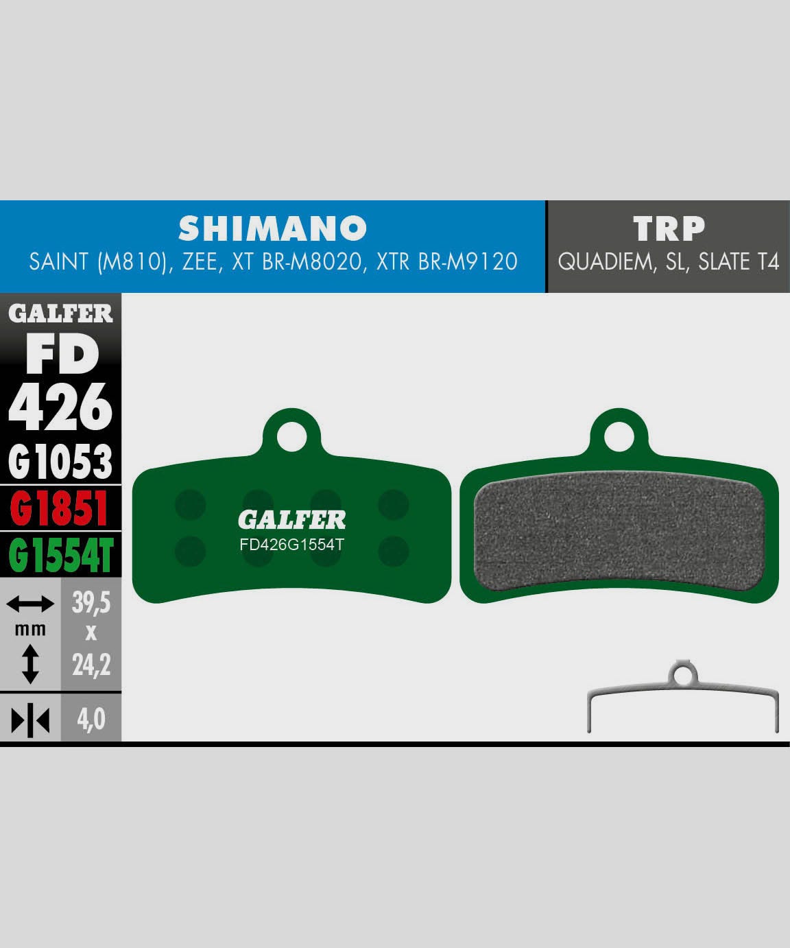 Galfer Pro Disc Brake Pads Shimano - Saint / Zee | TRP - DHR / Quadiem / Slat