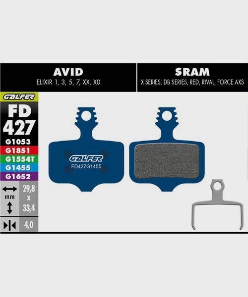 Galfer Road Disc Brake Pads Avid - XO Trail | SRAM - Guide R / RS / RSC / G2
