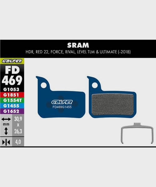 Galfer Road Disc Brake Pads SRAM - Red / Force / Rival / Level TLM & Ultimate