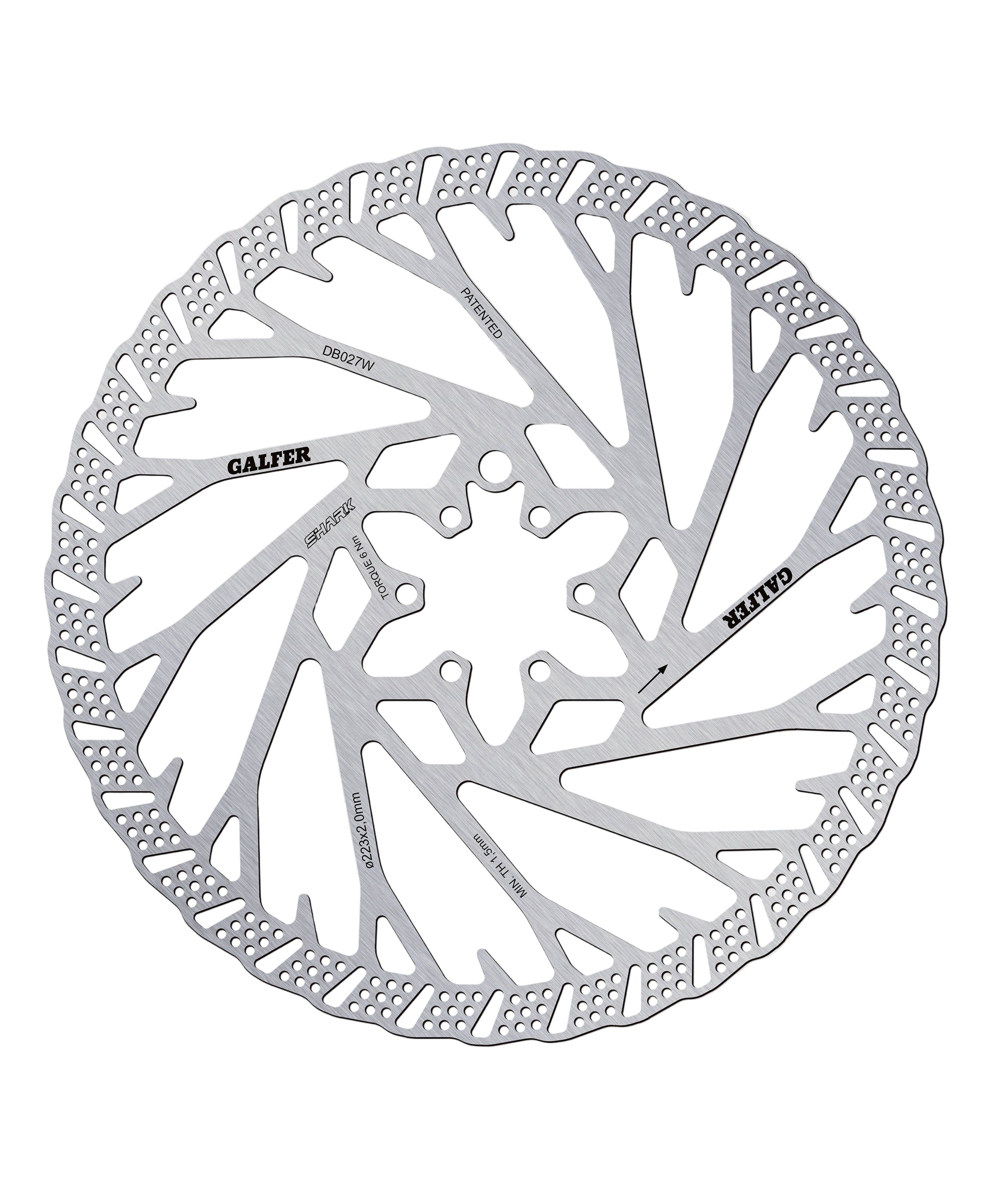 Galfer Shark Disc Brake Rotor 6-Bolt 223 x 2.00mm