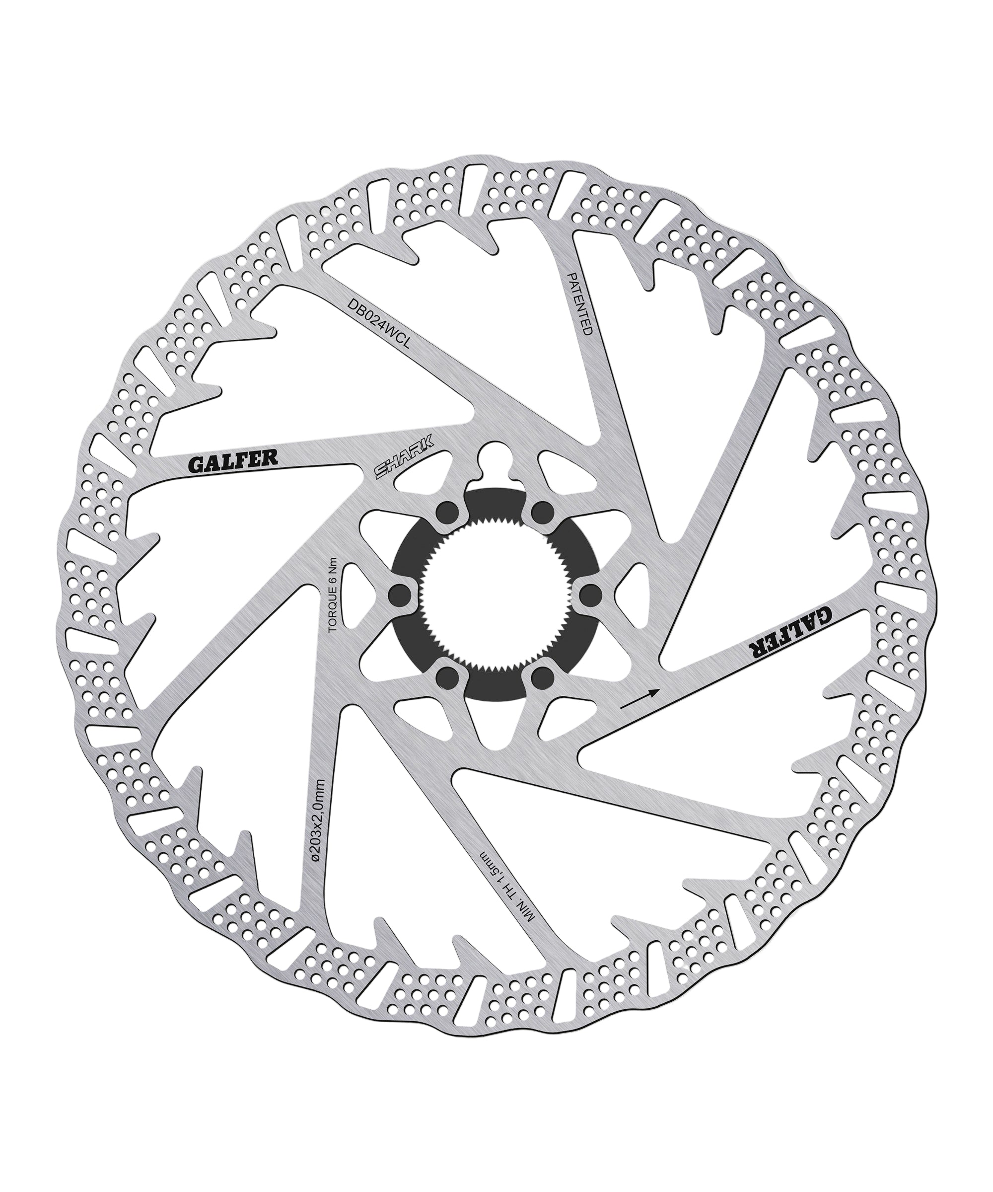 Galfer Shark Disc Brake Rotor Centerlock 203 x 2.00mm