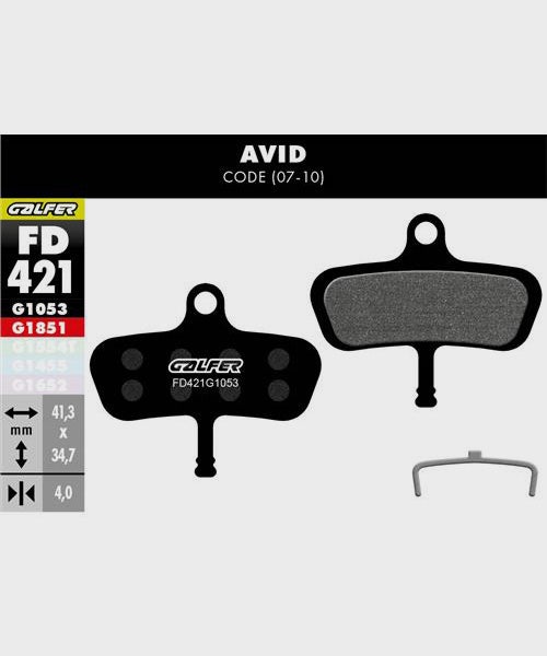 Galfer Standard Disc Brake Pads Avid - Code 2007-10