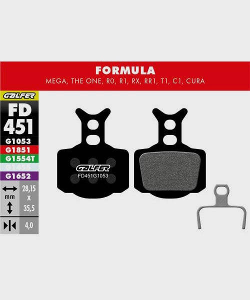 Galfer Standard Disc Brake Pads Formula - Mega / The One / R1 / R0 / RX / CURA 2