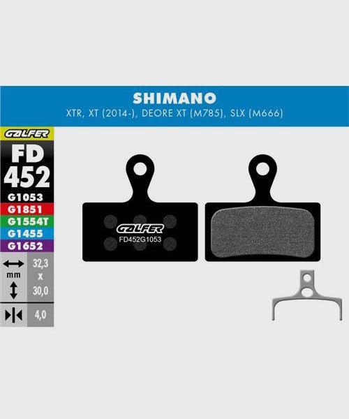 Galfer Standard Disc Brake Pads Shimano - XTR 2011 / Deore XT M785 / SLX M666