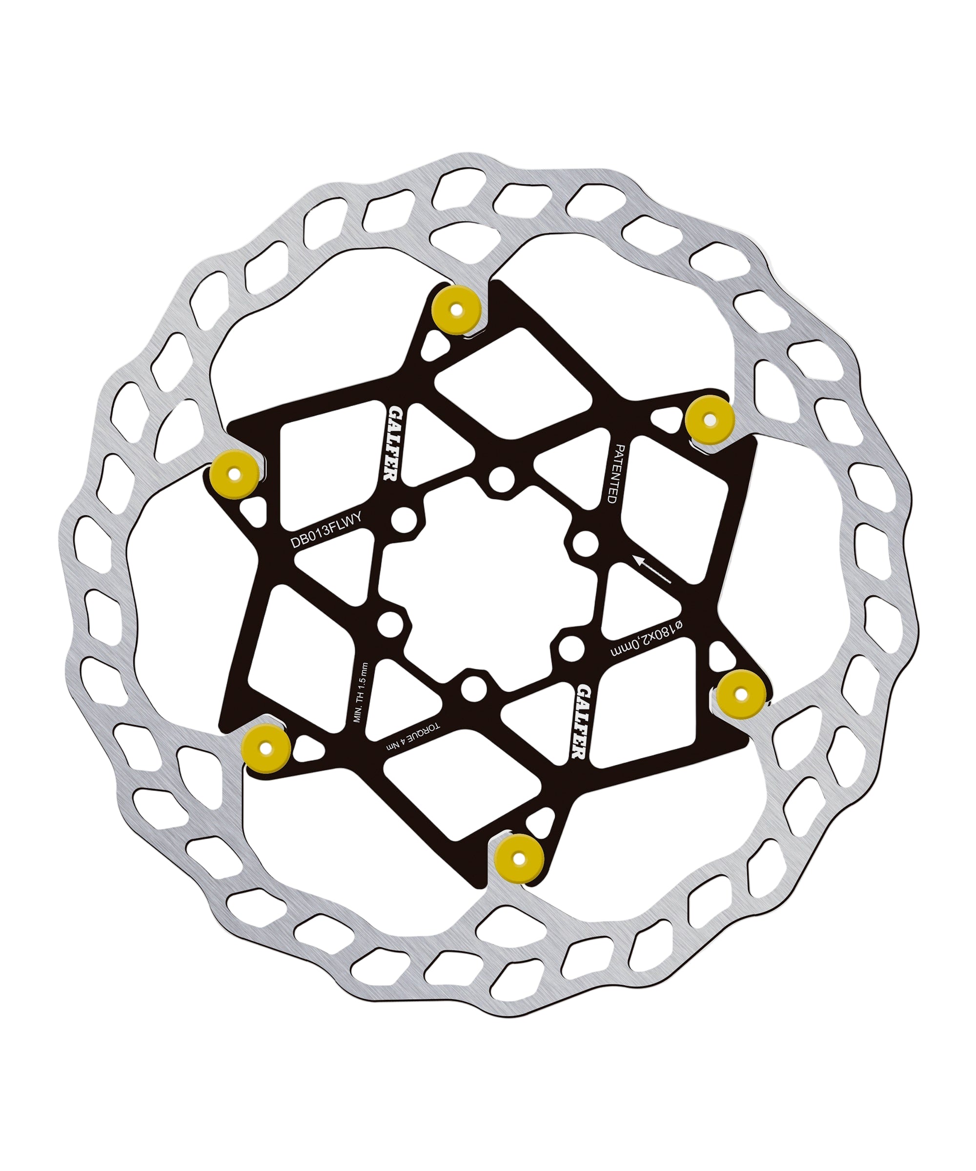 Galfer Wave Floating Disc Brake Rotor 6-Bolt Gold / 180 x 2.00mm