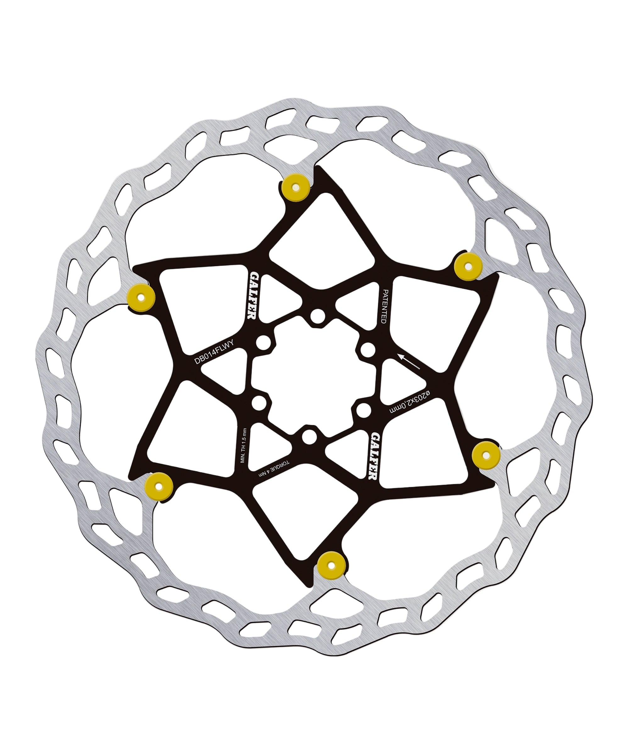 Galfer Wave Floating Disc Brake Rotor 6-Bolt Gold / 203 x 2.00mm