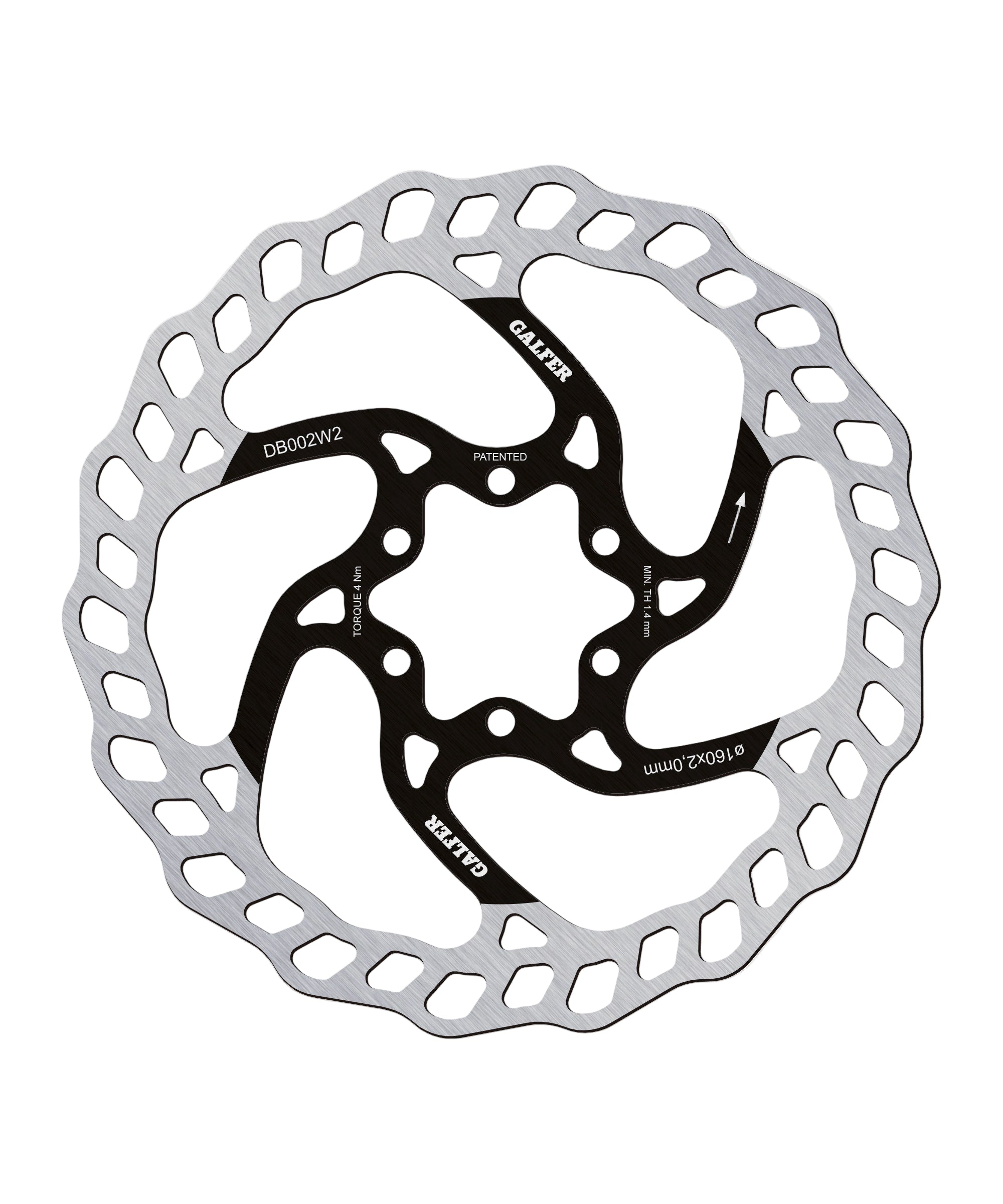 Galfer Wave MTB Disc Brake Rotor 6-Bolt 160 x 2.00mm