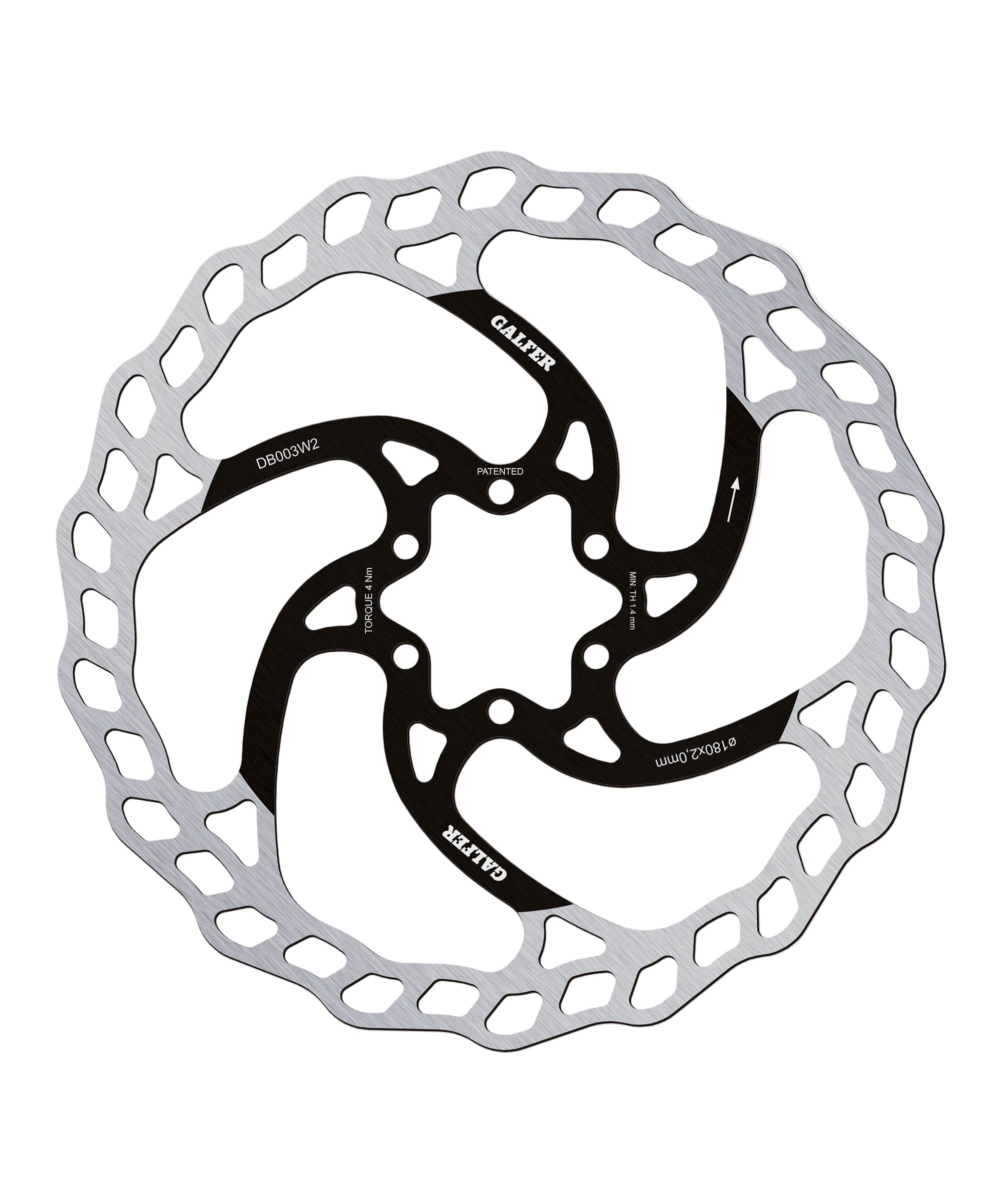 Galfer Wave MTB Disc Brake Rotor 6-Bolt 180 x 2.00mm