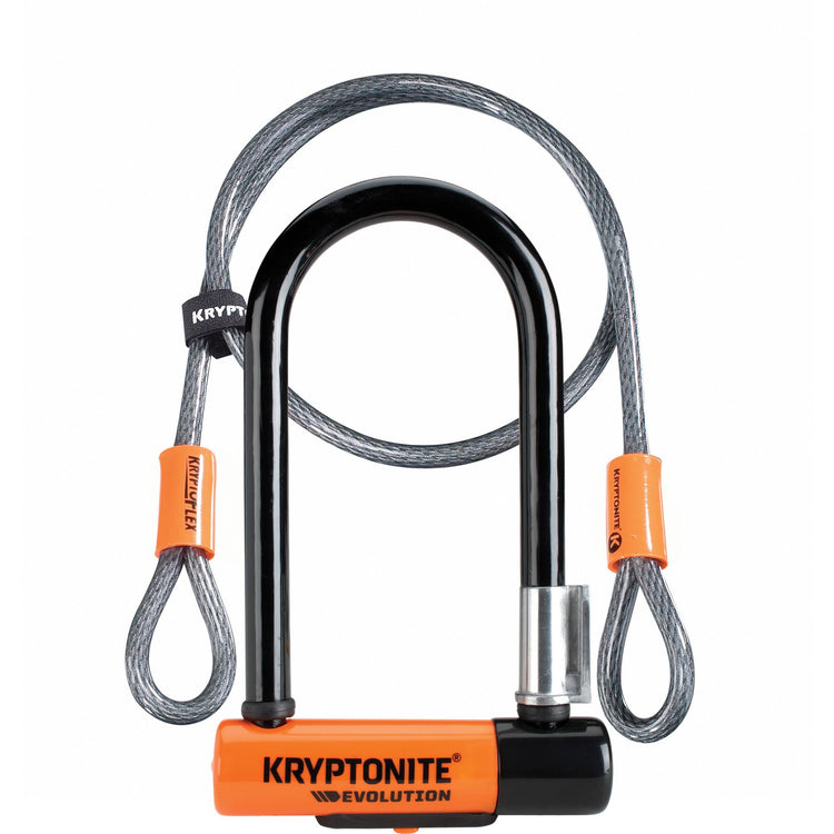 Kryptonite Evolution Mini 7 Bicycle Lock With 4 Foot Cable and Flexframe Bracket