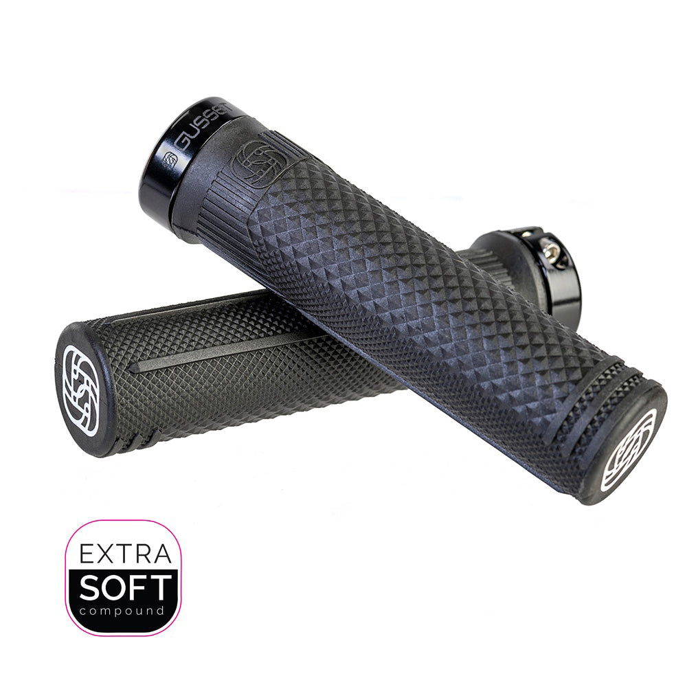 Gusset S2 Extra Soft Lock-On Grips Black / Extra Soft