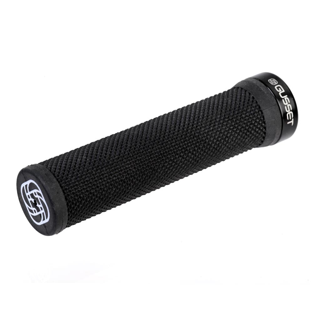 Gusset Single File Lock-On Grips Black / 133mm