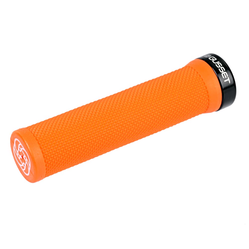 Gusset Single File Lock-On Grips Fluro Orange / 133mm