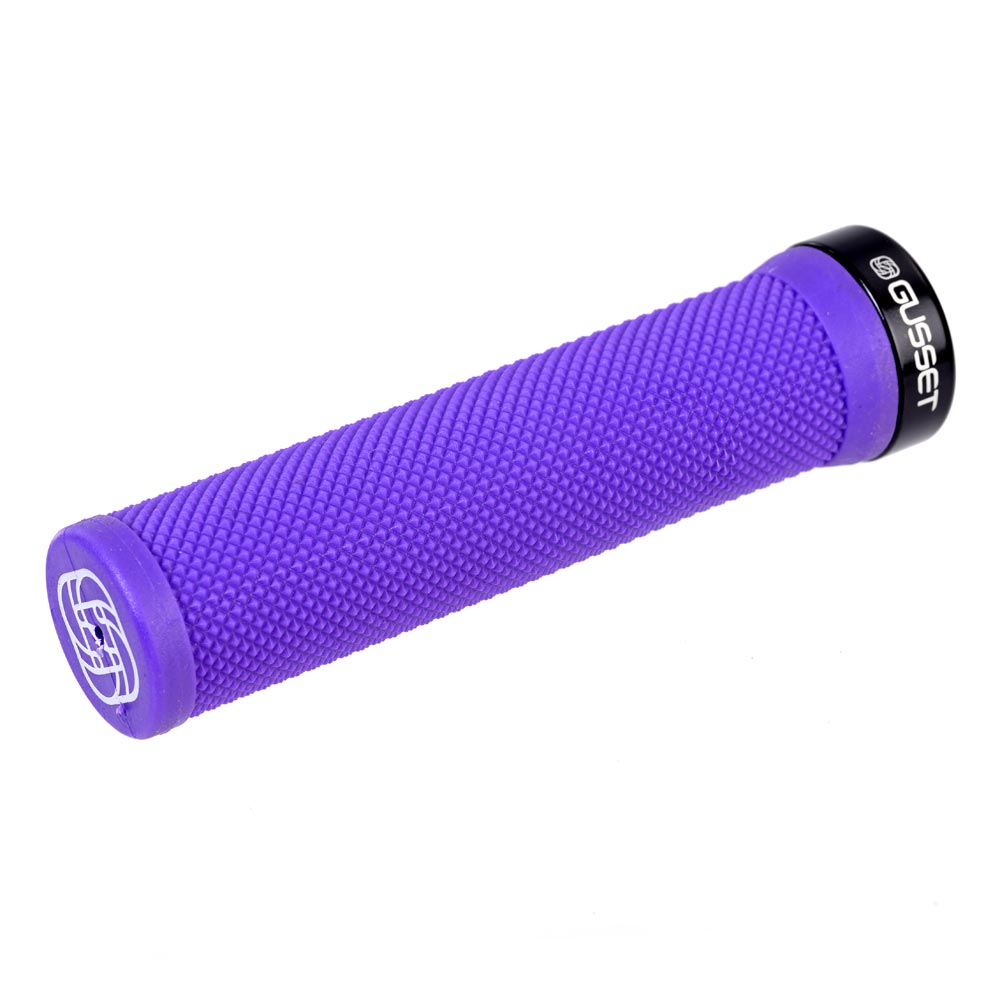 Gusset Single File Lock-On Grips Purple / 133mm