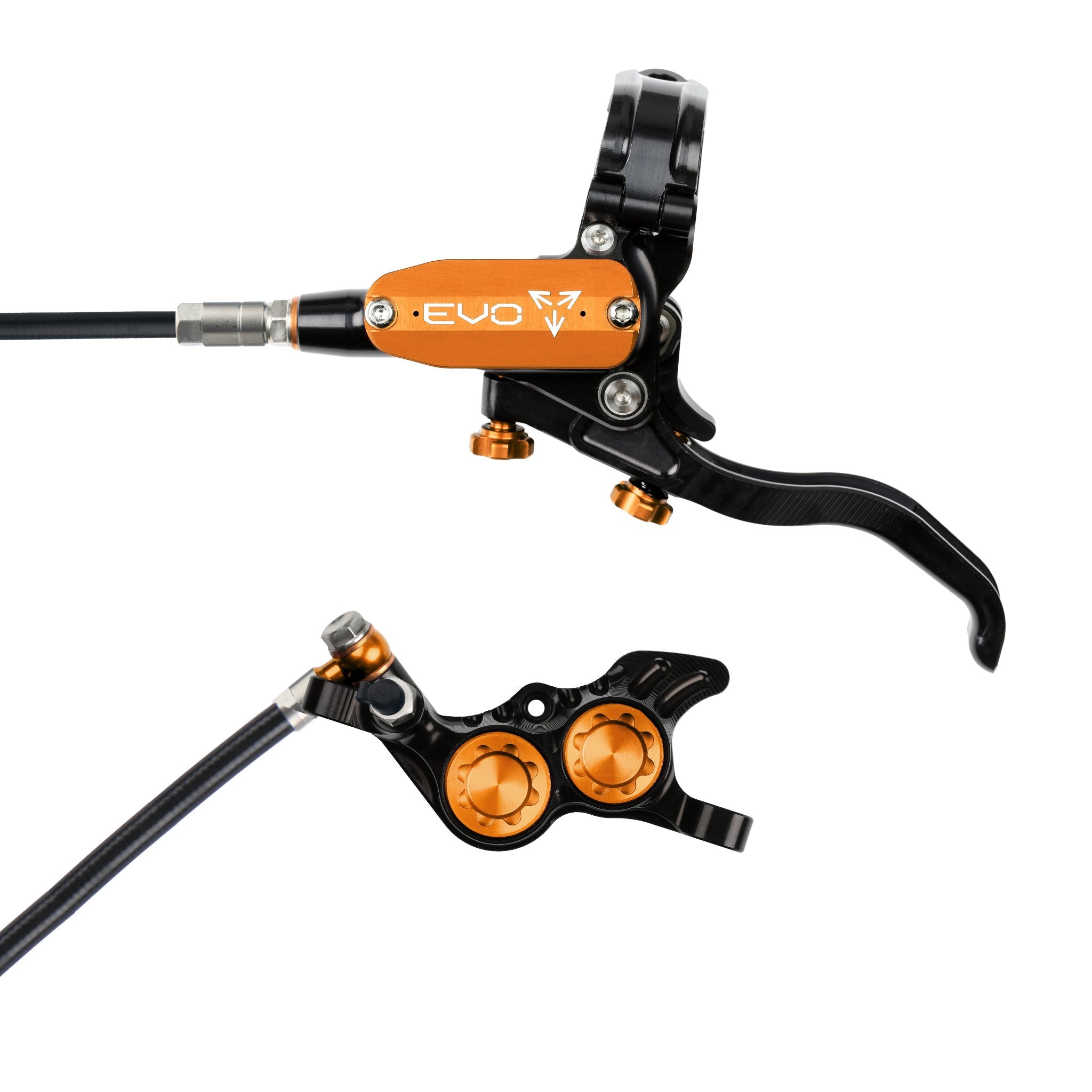 Hope EVO GR4 Disc Brake Black/Orange / Left Hand / Black Hose