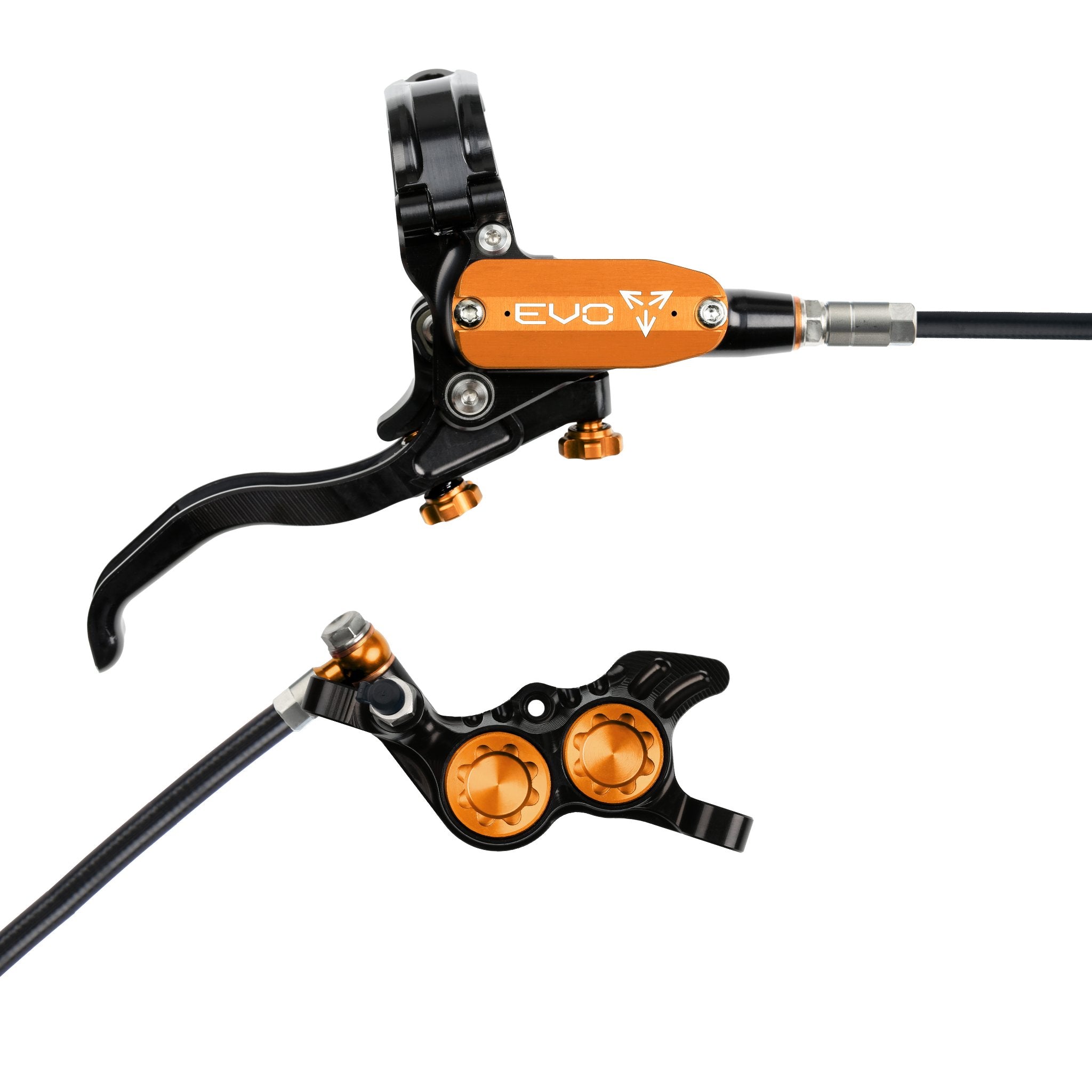 Hope EVO GR4 Disc Brake Black/Orange / Right Hand / Black Hose