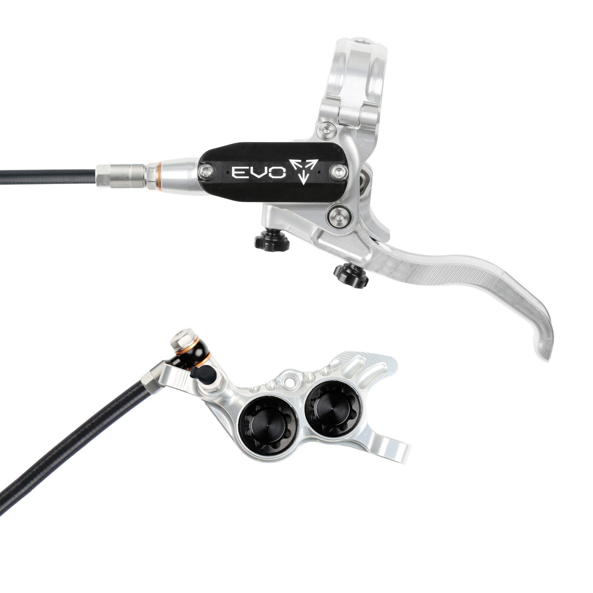 Hope EVO GR4 Disc Brake Silver/Black / Left Hand / Black Hose