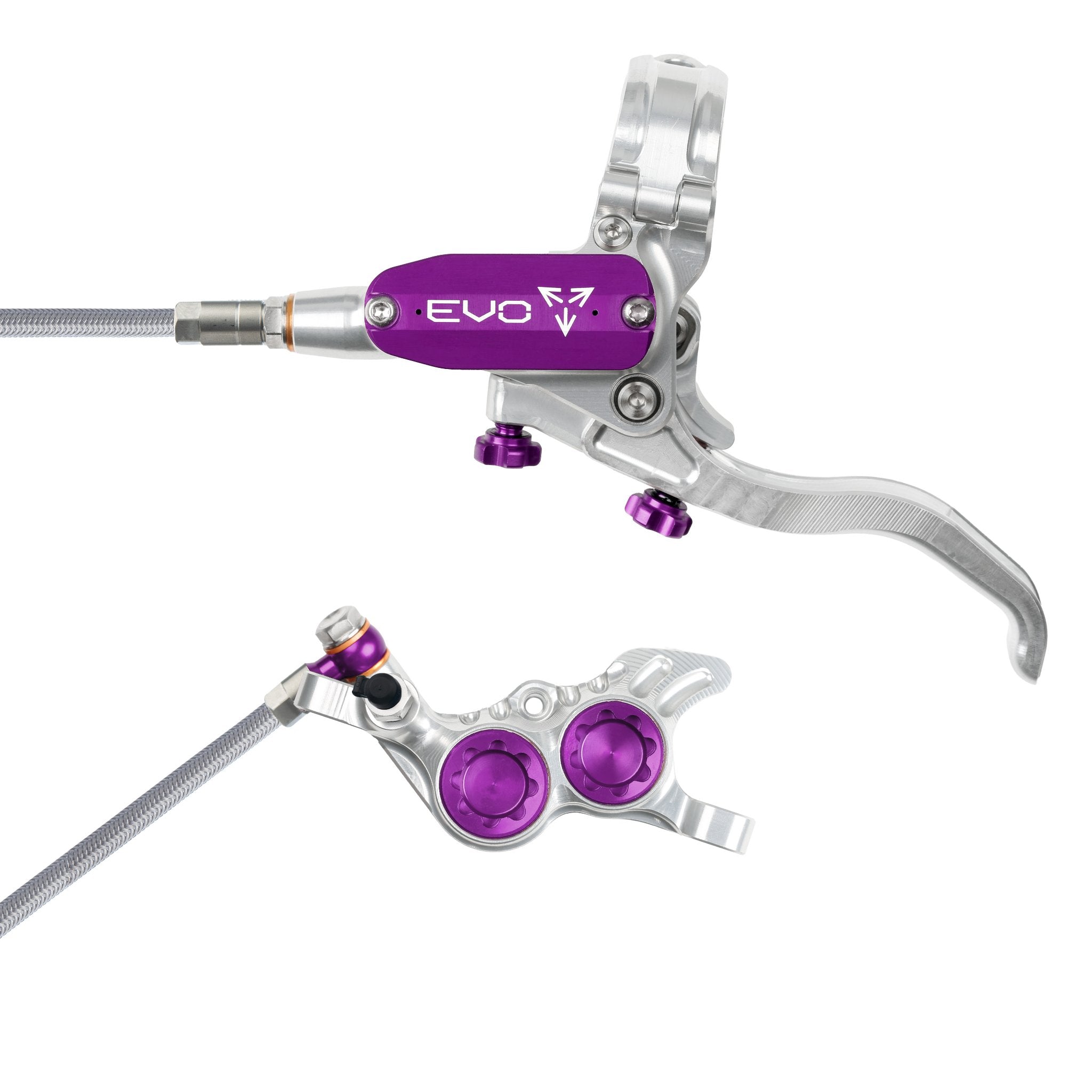 Hope EVO GR4 Disc Brake Silver/Purple / Left Hand / Braided
