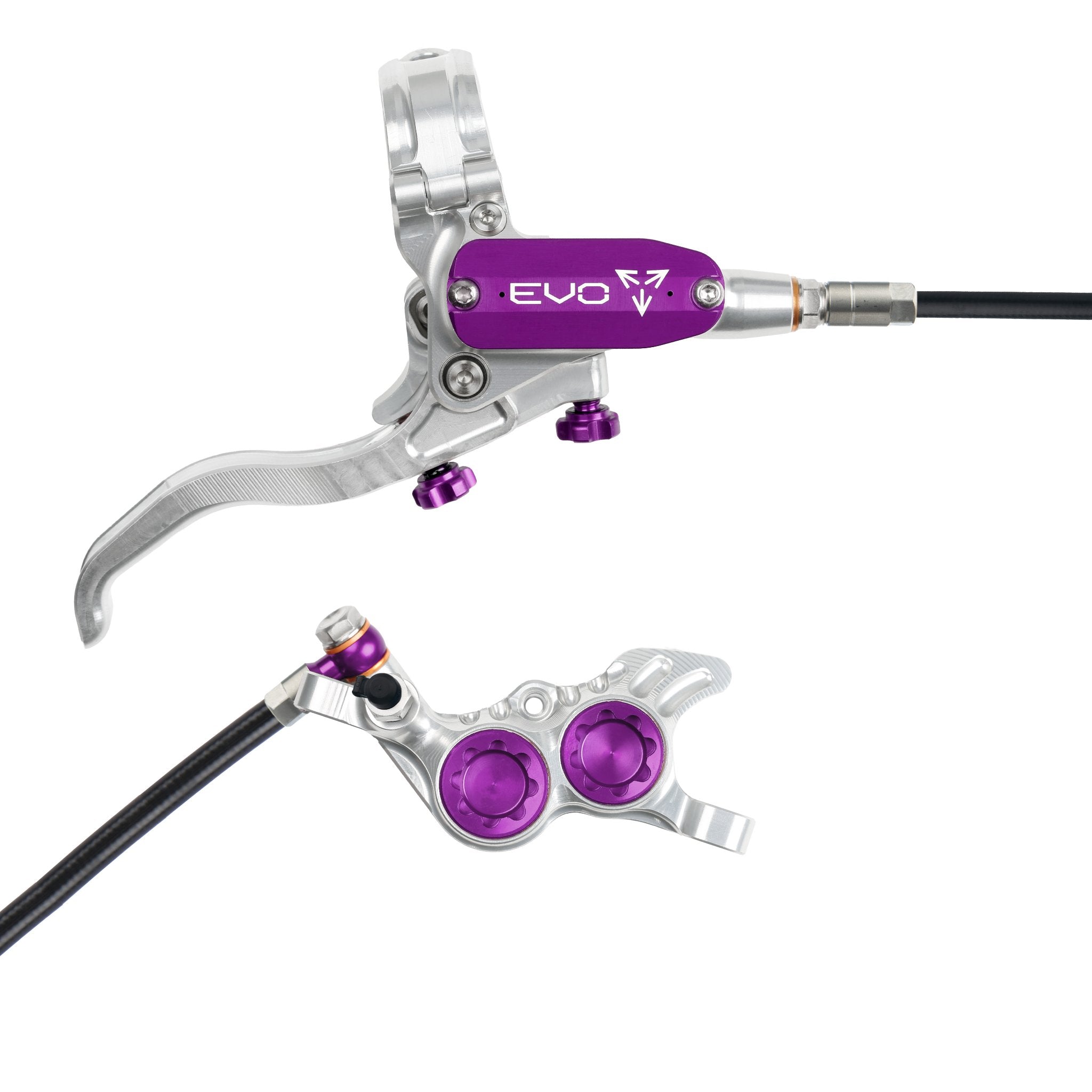 Hope EVO GR4 Disc Brake Silver/Purple / Right Hand / Black Hose