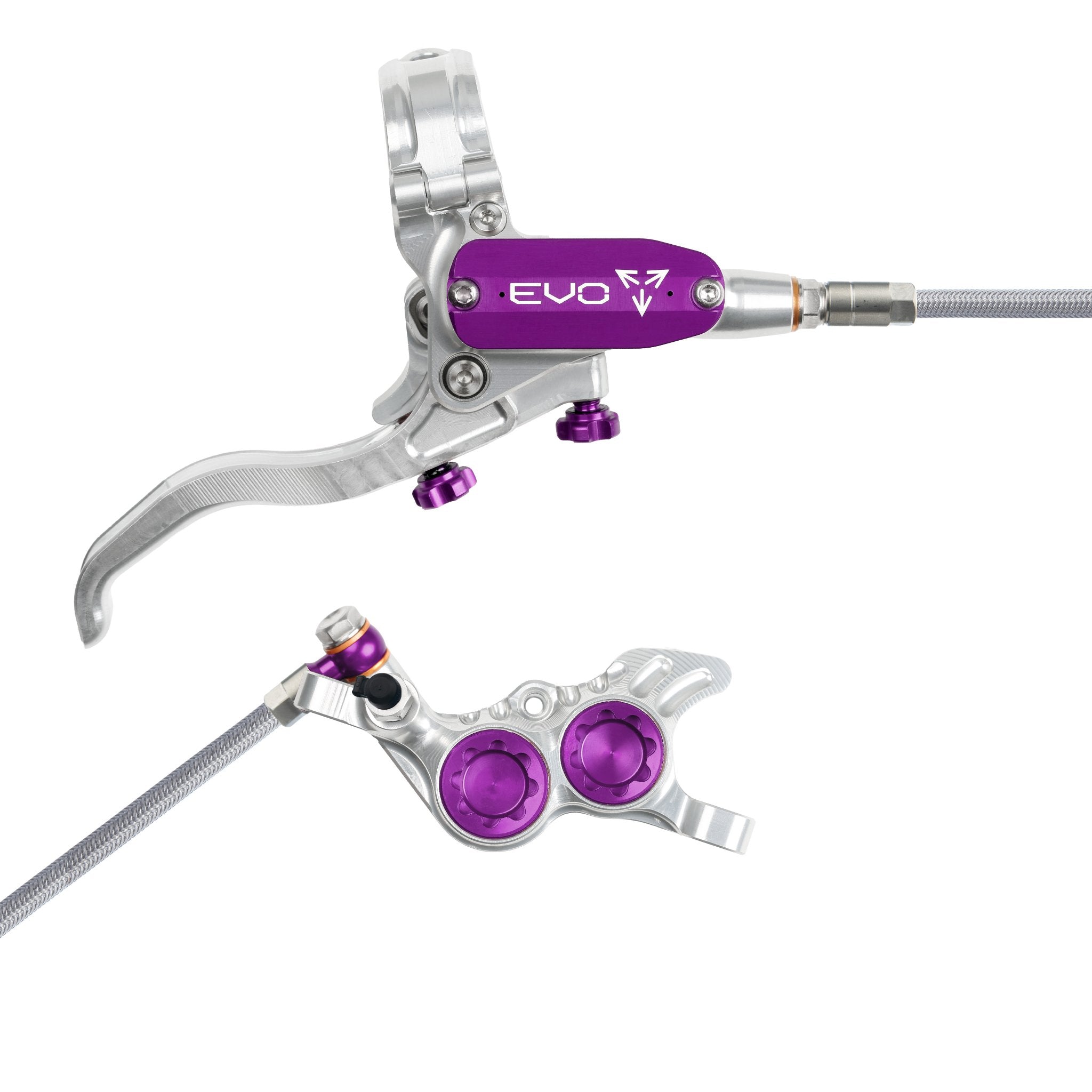 Hope EVO GR4 Disc Brake Silver/Purple / Right Hand / Braided