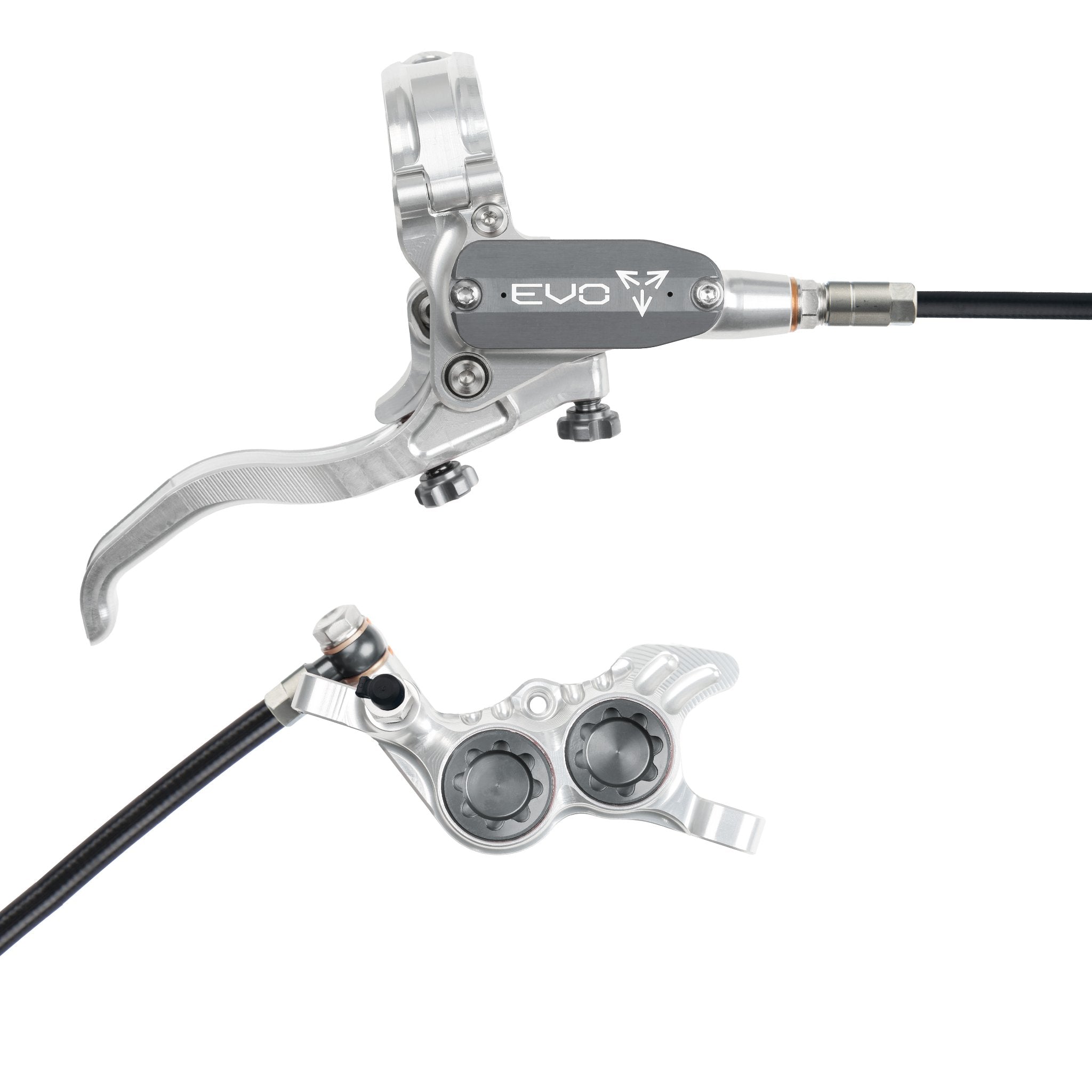 Hope EVO GR4 Disc Brake Silver/Smoke / Right Hand / Black Hose