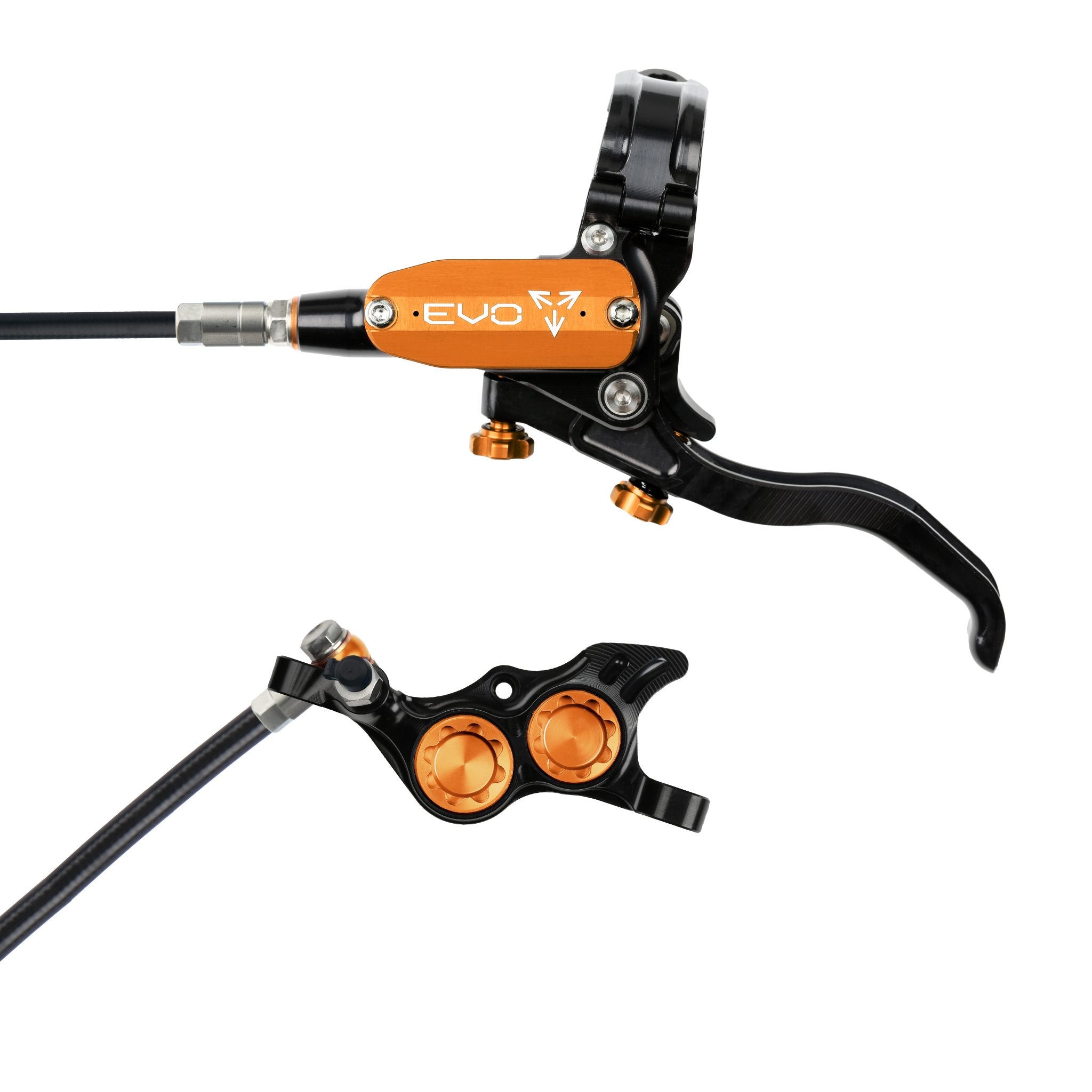 Hope EVO TR4 Disc Brake Black/Orange / Left Hand / Black Hose