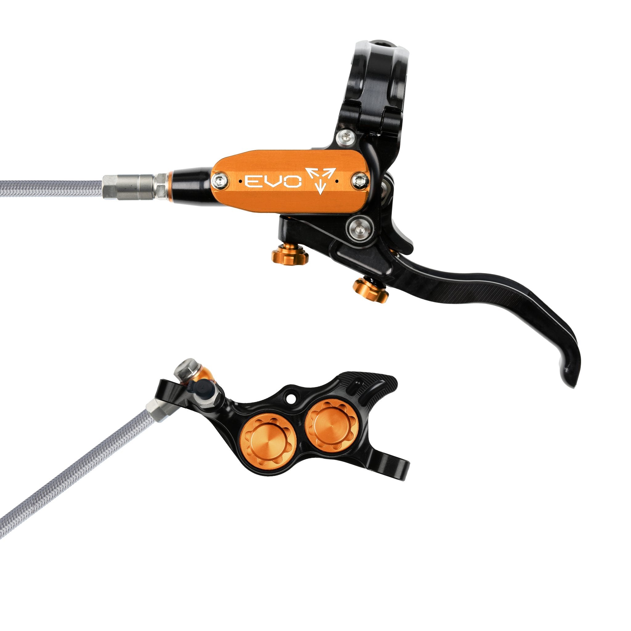 Hope EVO TR4 Disc Brake Black/Orange / Left Hand / Braided