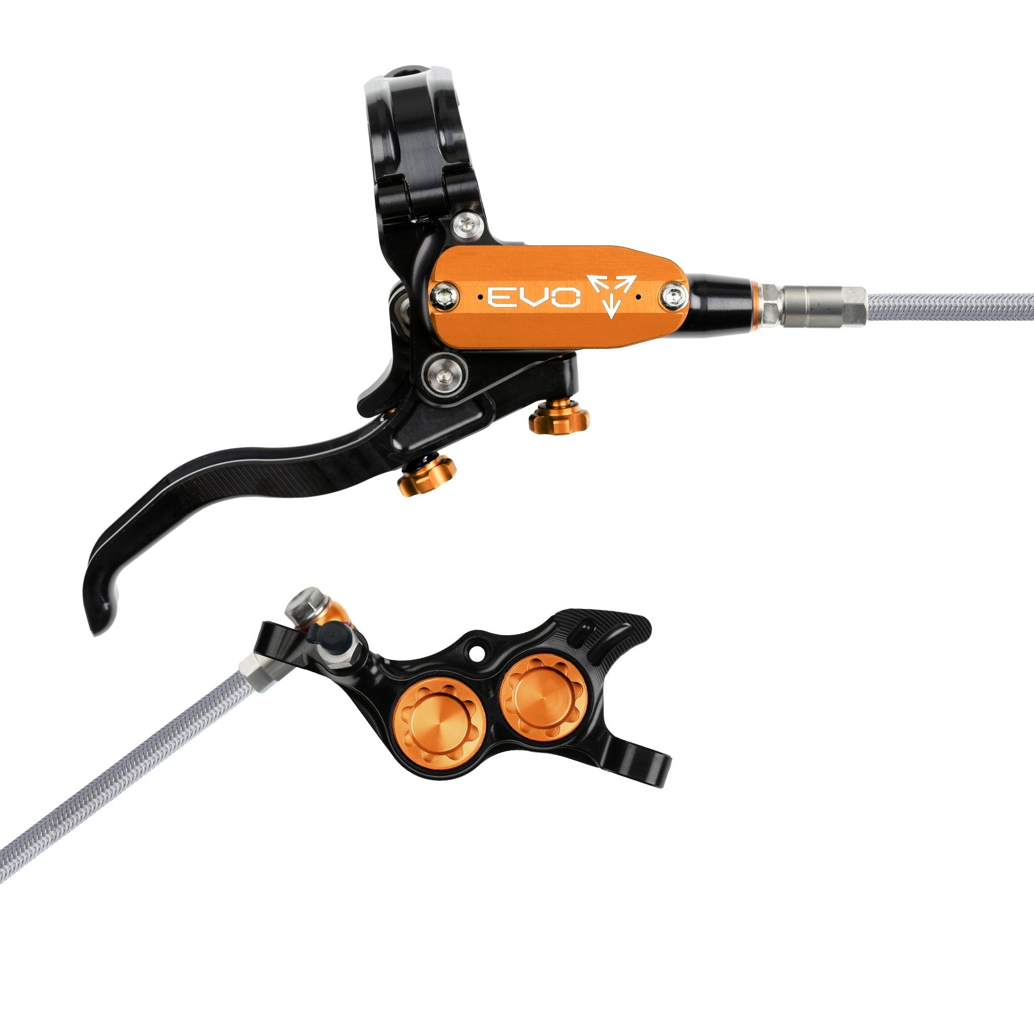 Hope EVO TR4 Disc Brake Black/Orange / Right Hand / Braided
