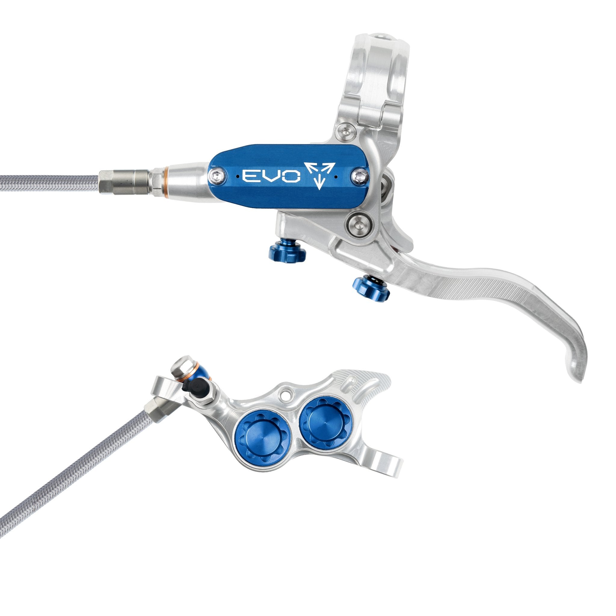 Hope EVO TR4 Disc Brake Silver/Blue / Left Hand / Braided