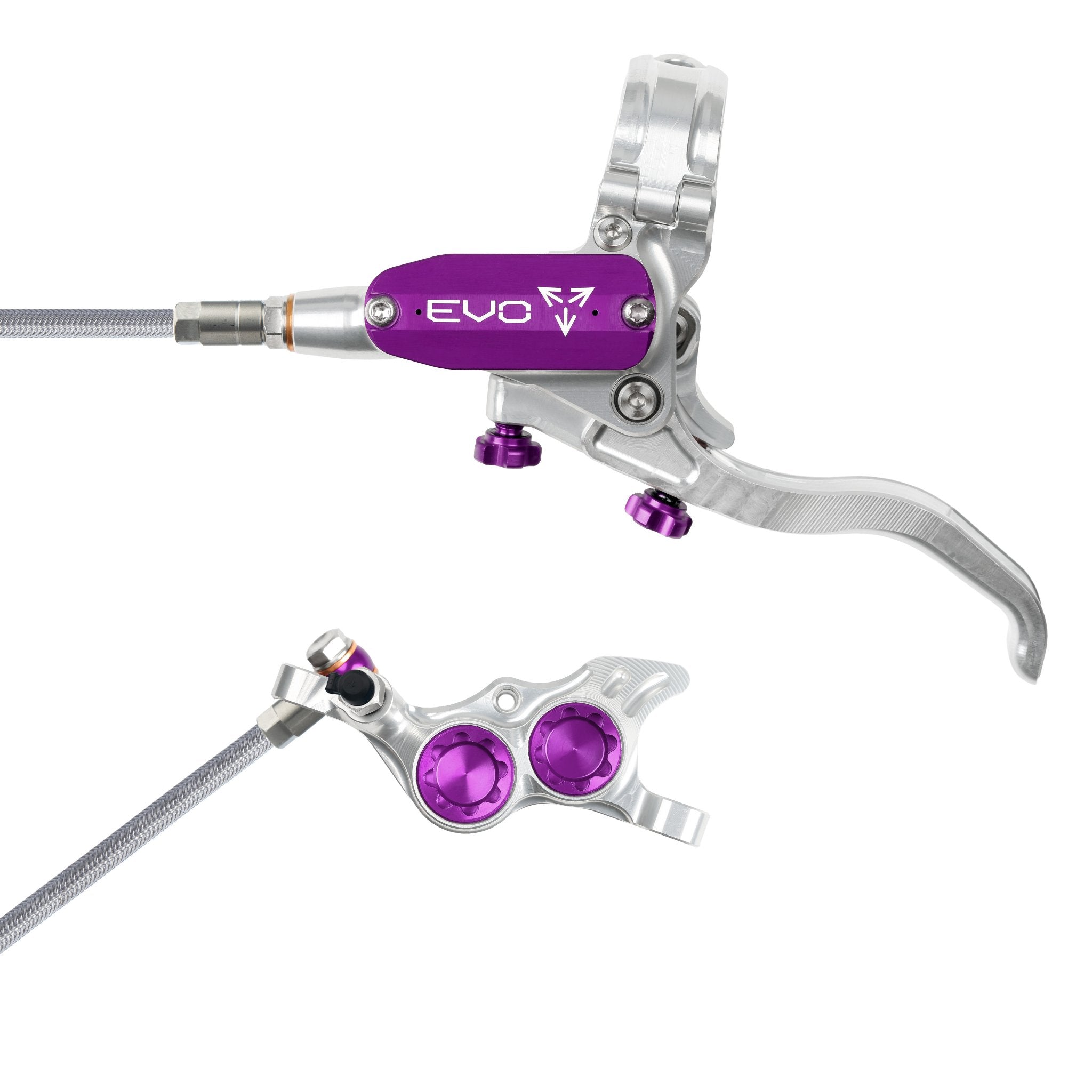 Hope EVO TR4 Disc Brake Silver/Purple / Left Hand / Braided