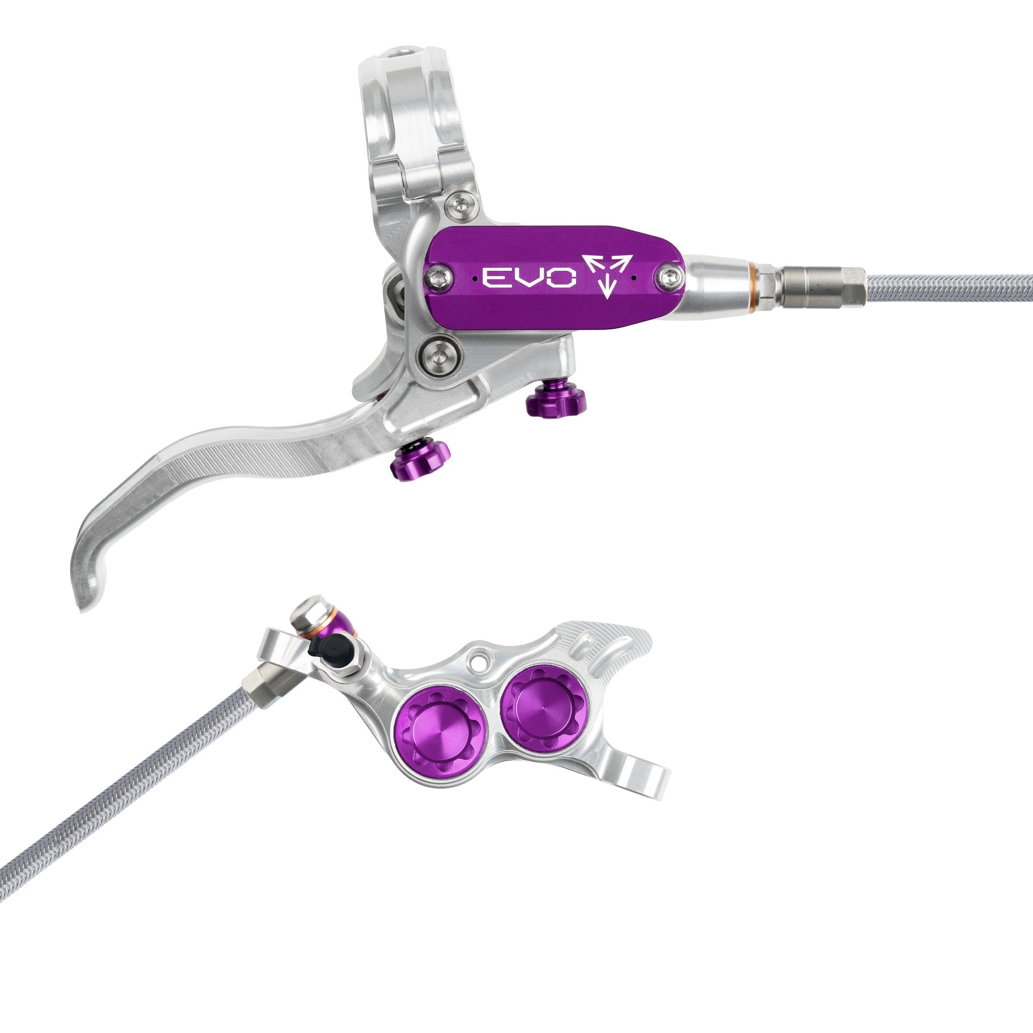 Hope EVO TR4 Disc Brake Silver/Purple / Right Hand / Braided