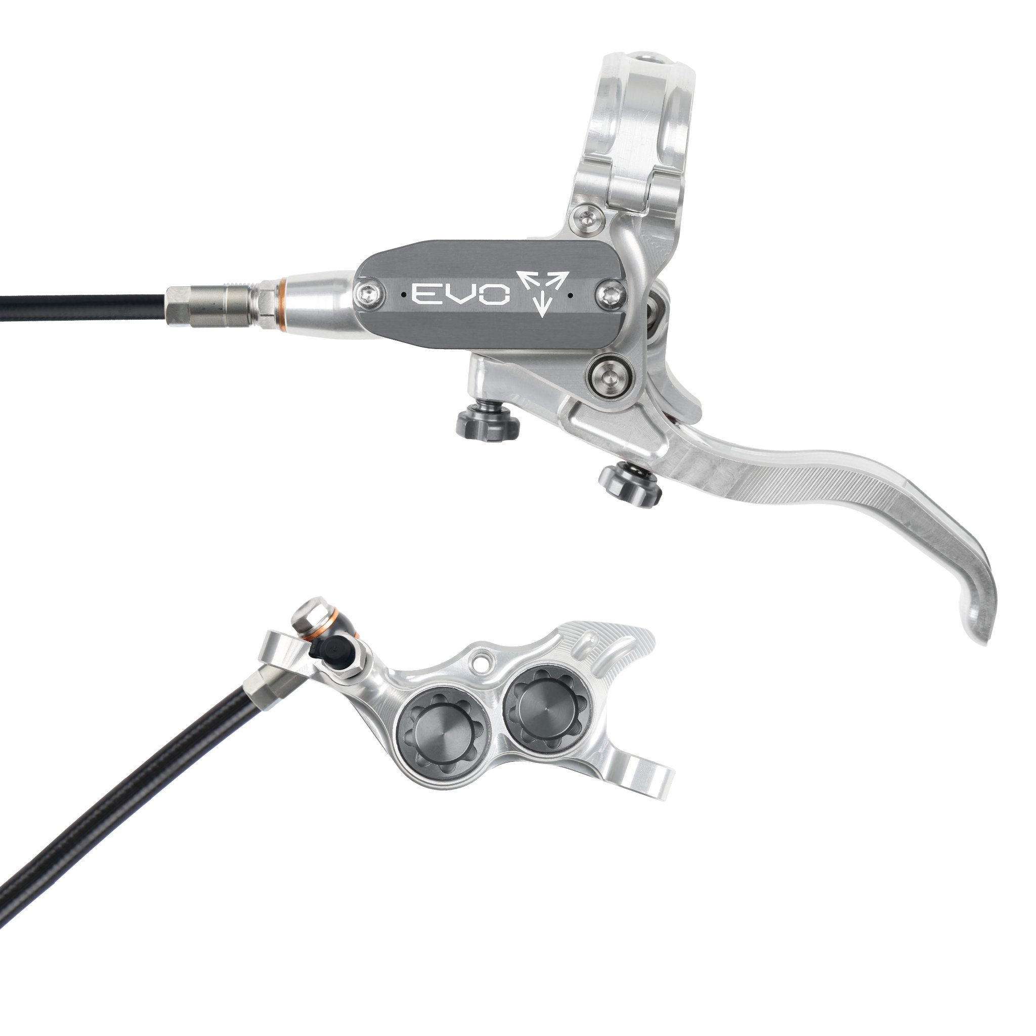 Hope EVO TR4 Disc Brake Silver/Smoke / Left Hand / Black Hose