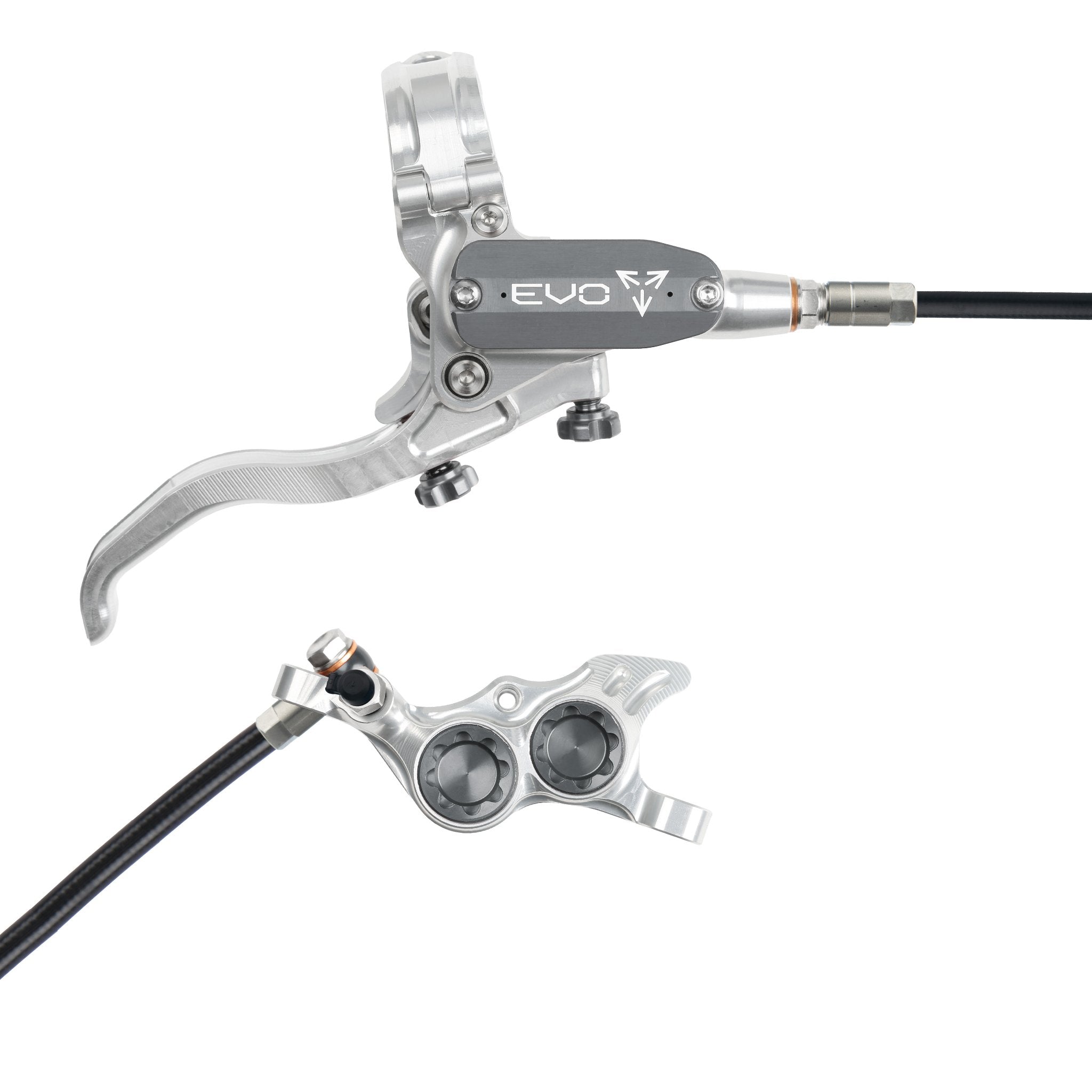 Hope EVO TR4 Disc Brake Silver/Smoke / Right Hand / Black Hose