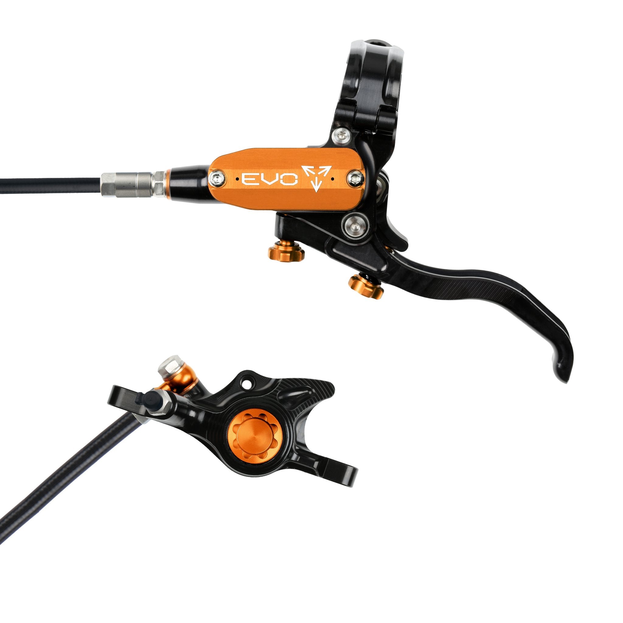 Hope EVO X2 Disc Brake Black/Orange / Left Hand / Black Hose
