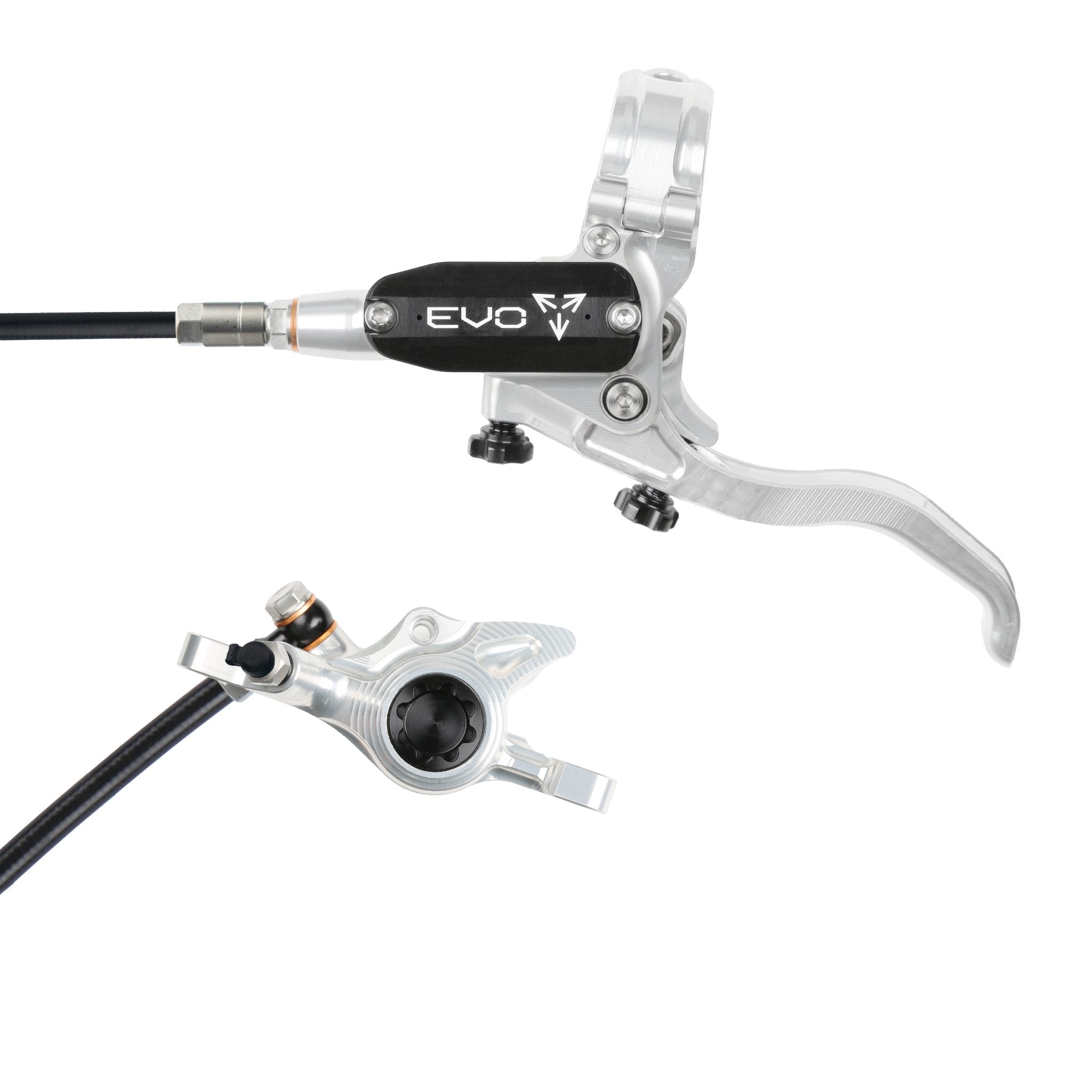 Hope EVO X2 Disc Brake Silver/Black / Left Hand / Black Hose