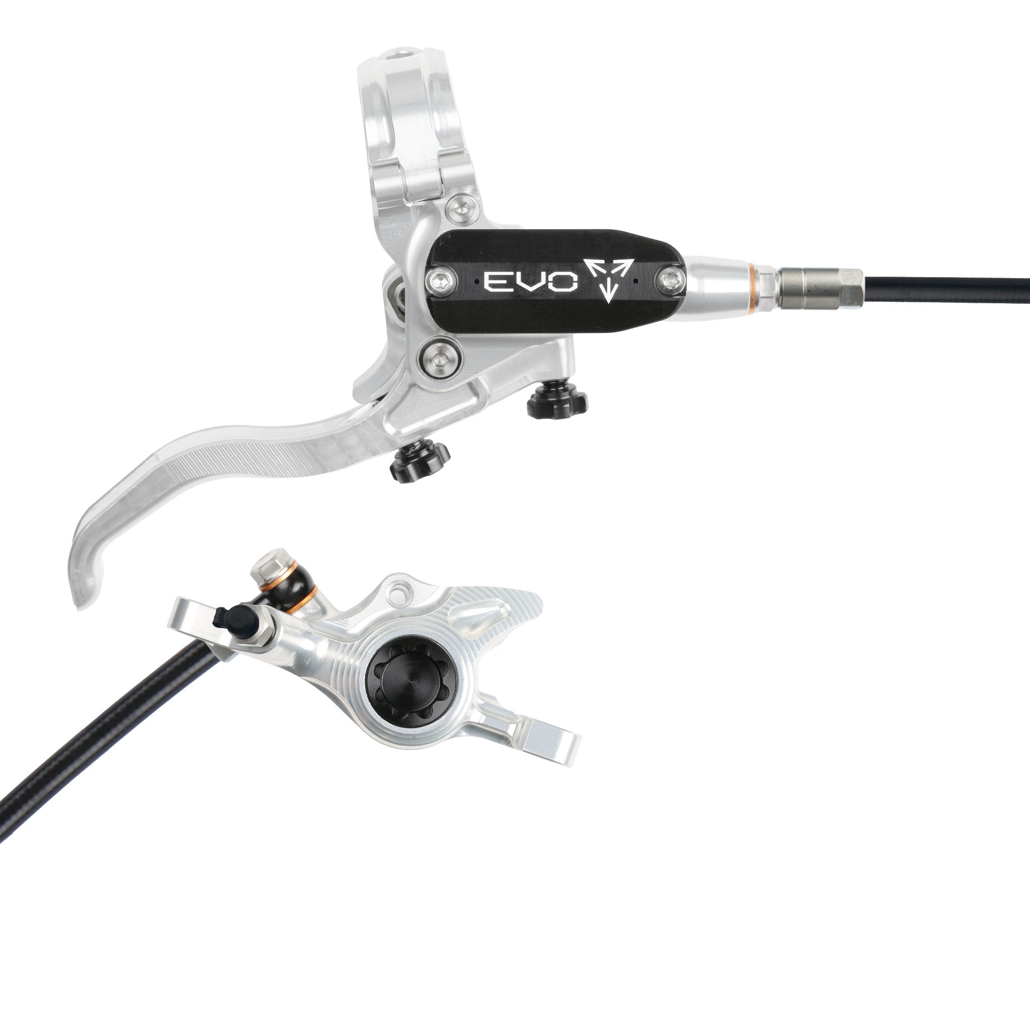 Hope EVO X2 Disc Brake Silver/Black / Right Hand / Black Hose