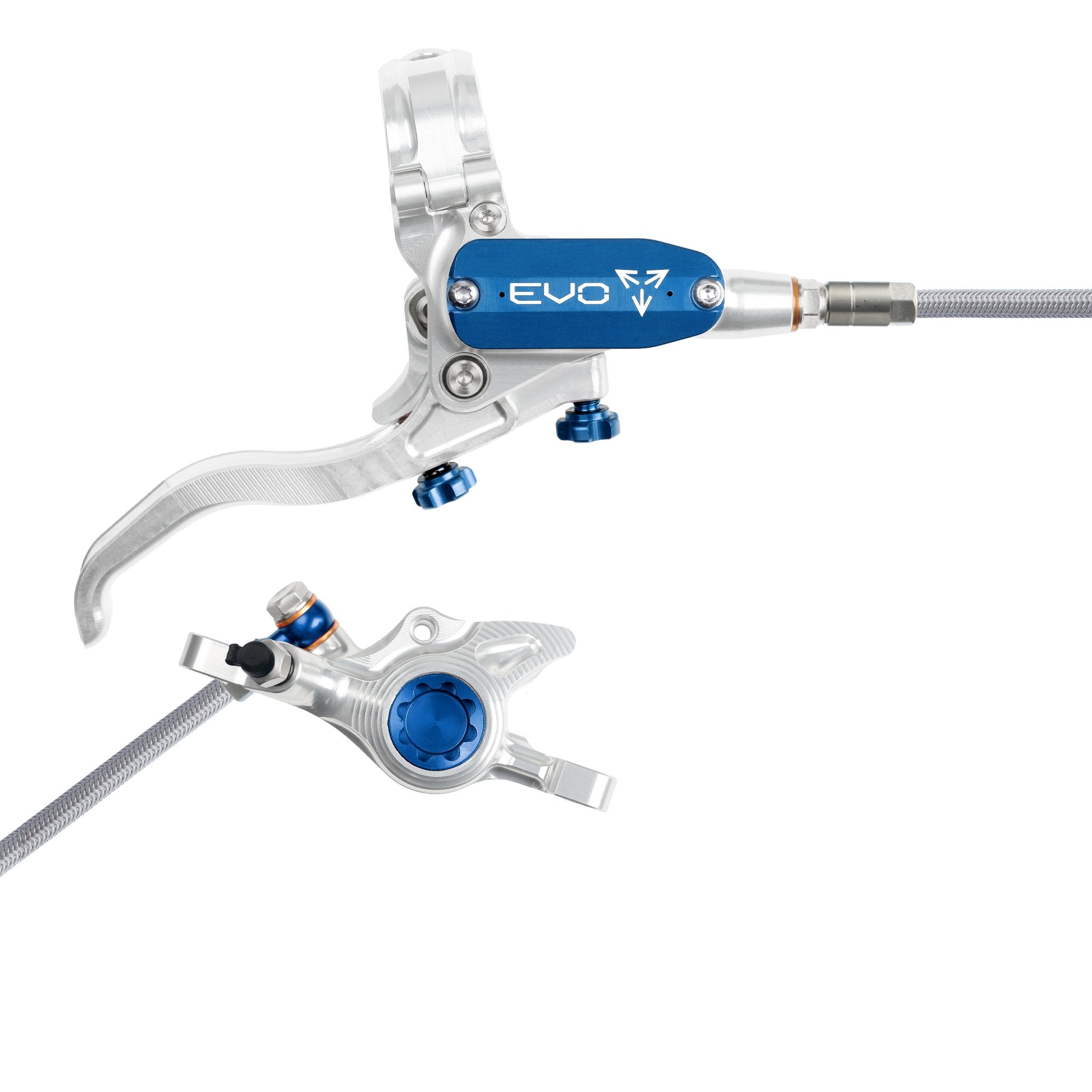 Hope EVO X2 Disc Brake Silver/Blue / Right Hand / Braided