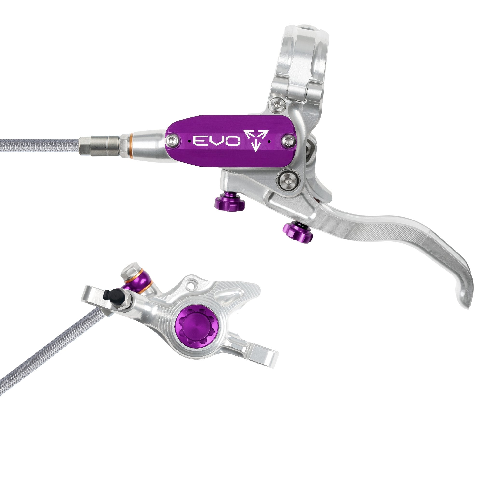 Hope EVO X2 Disc Brake Silver/Purple / Left Hand / Braided