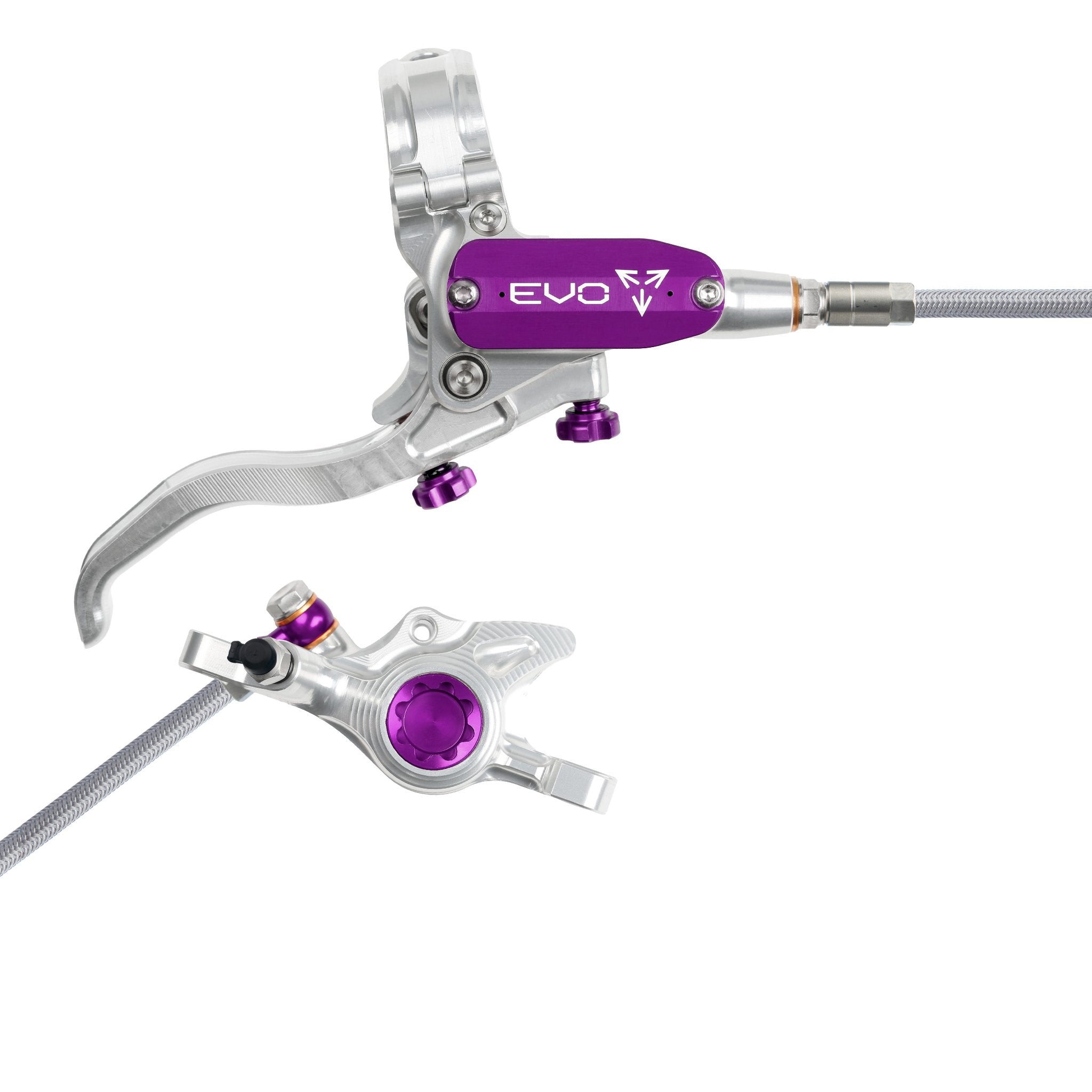 Hope EVO X2 Disc Brake Silver/Purple / Right Hand / Braided