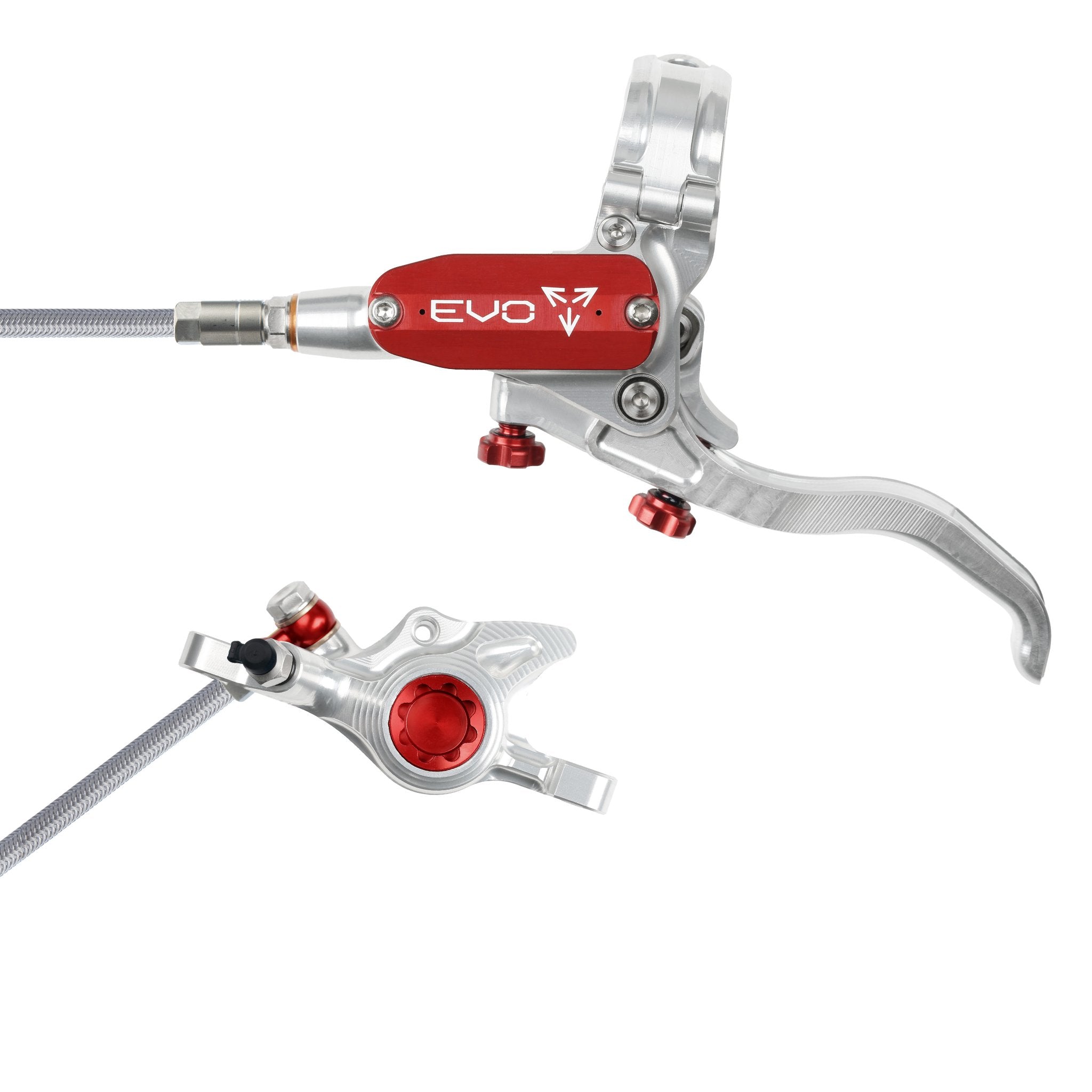 Hope EVO X2 Disc Brake Silver/Red / Left Hand / Braided