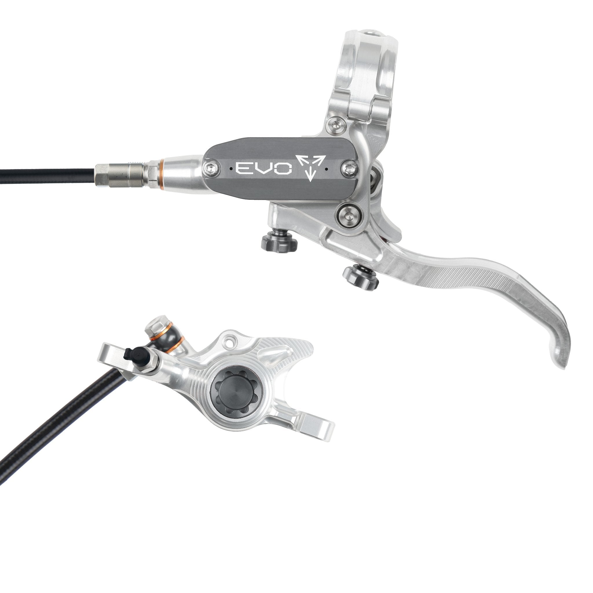 Hope EVO X2 Disc Brake Silver/Smoke / Left Hand / Black Hose